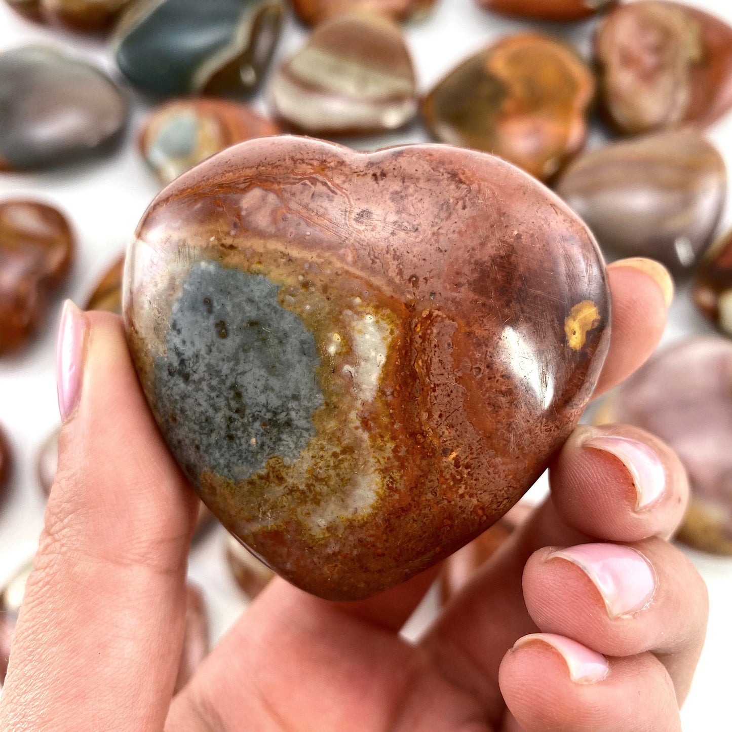 Polychrome Jasper heart, polished polychrome jasper, crystal heart, heart shaped crystal