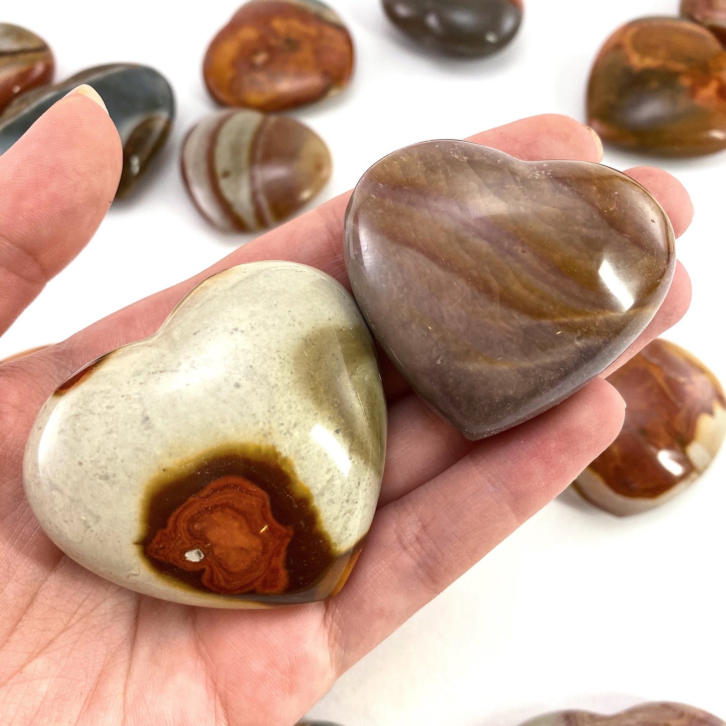 Polychrome Jasper heart, polished polychrome jasper, crystal heart, heart shaped crystal