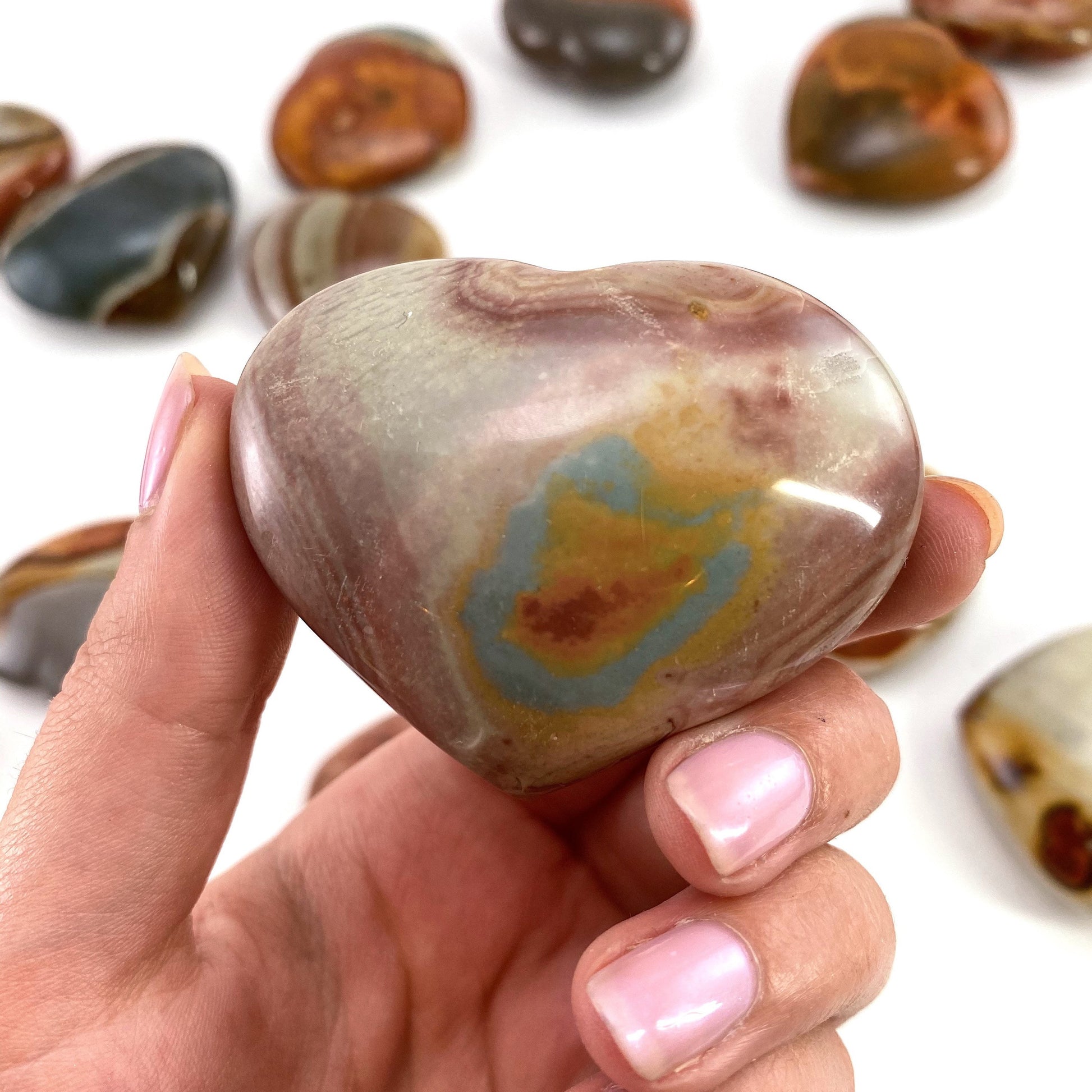 Polychrome Jasper heart, polished polychrome jasper, crystal heart, heart shaped crystal