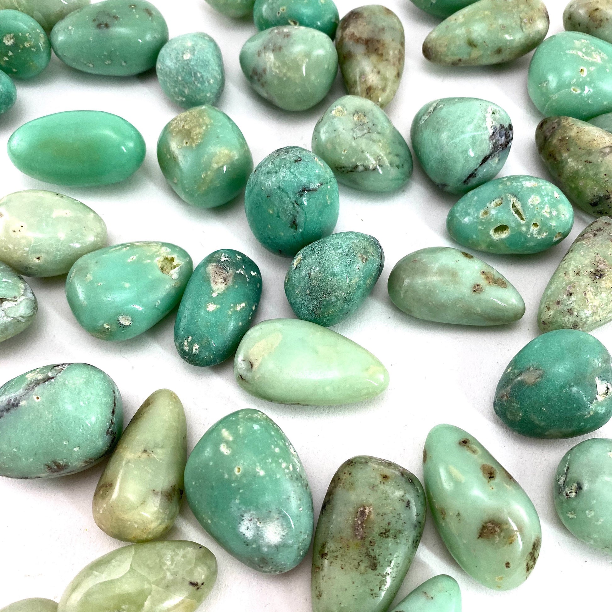 Rare! Tumbled Gem Chrysoprase, green chrysoprase, polished chrysoprase, gem chrysoprase tumble, tumbled stones, tumbled crystals