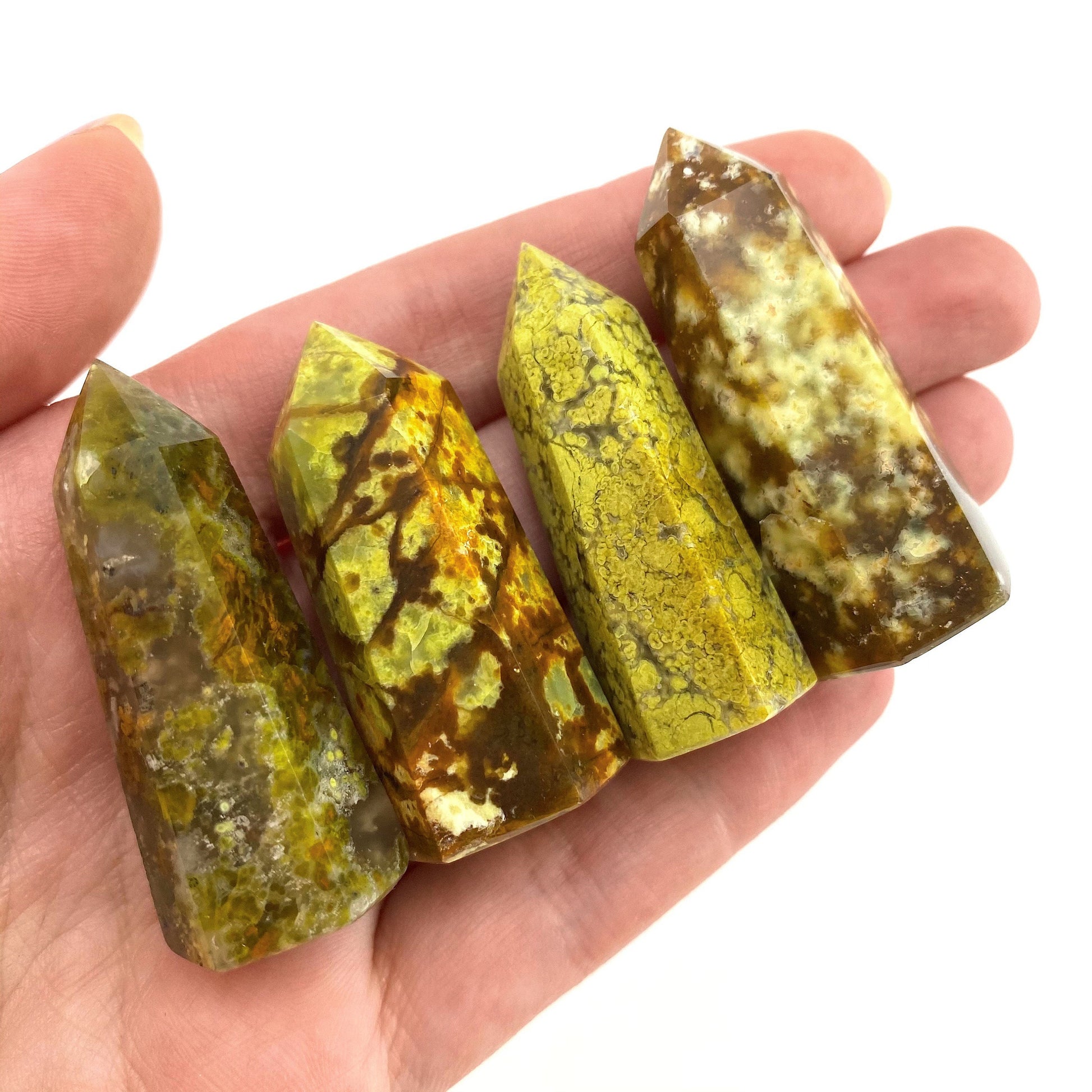 Green Opal Point | Polished Green Natural Crystal Tower (Heart Chakra)