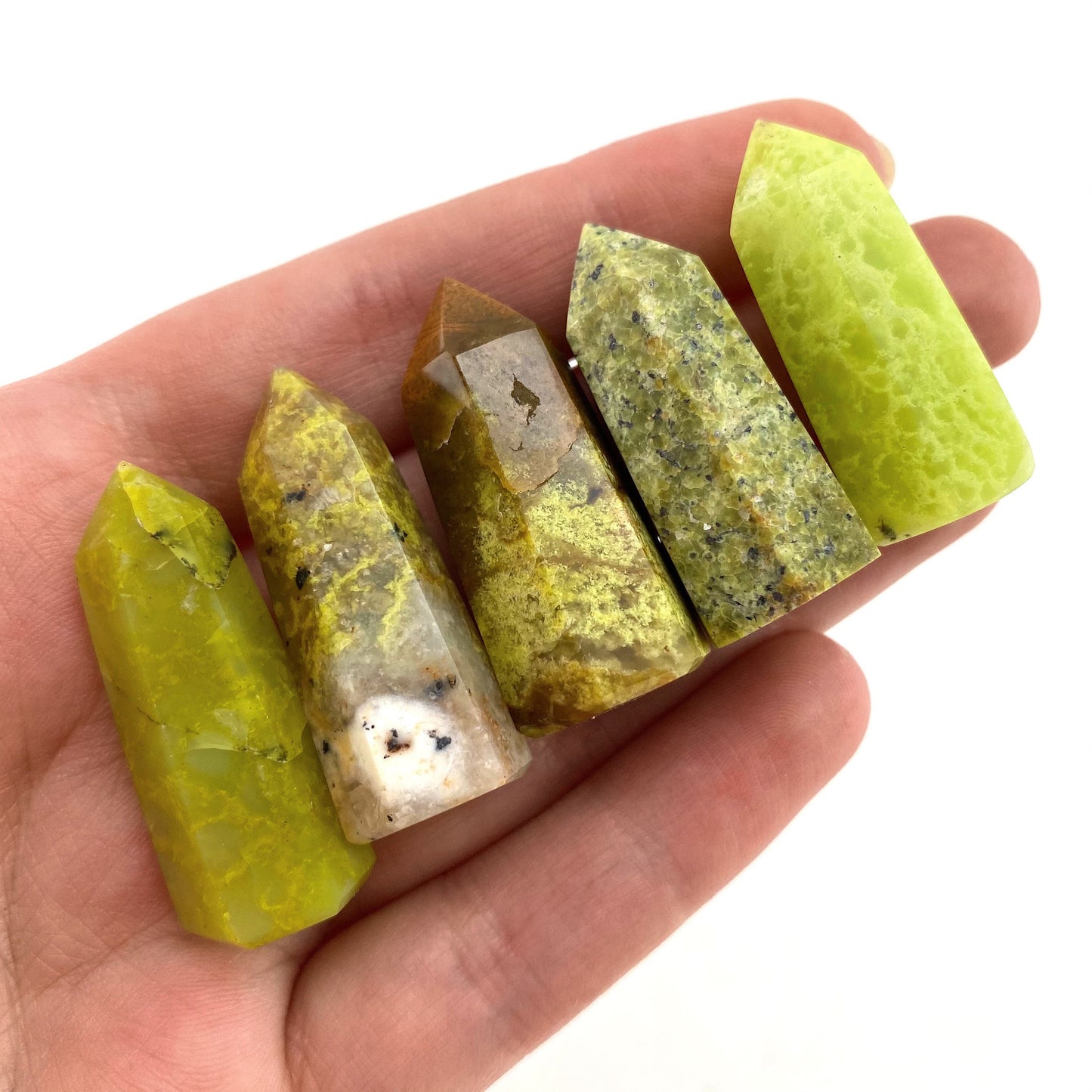 Green Opal Point | Polished Green Natural Crystal Tower (Heart Chakra)