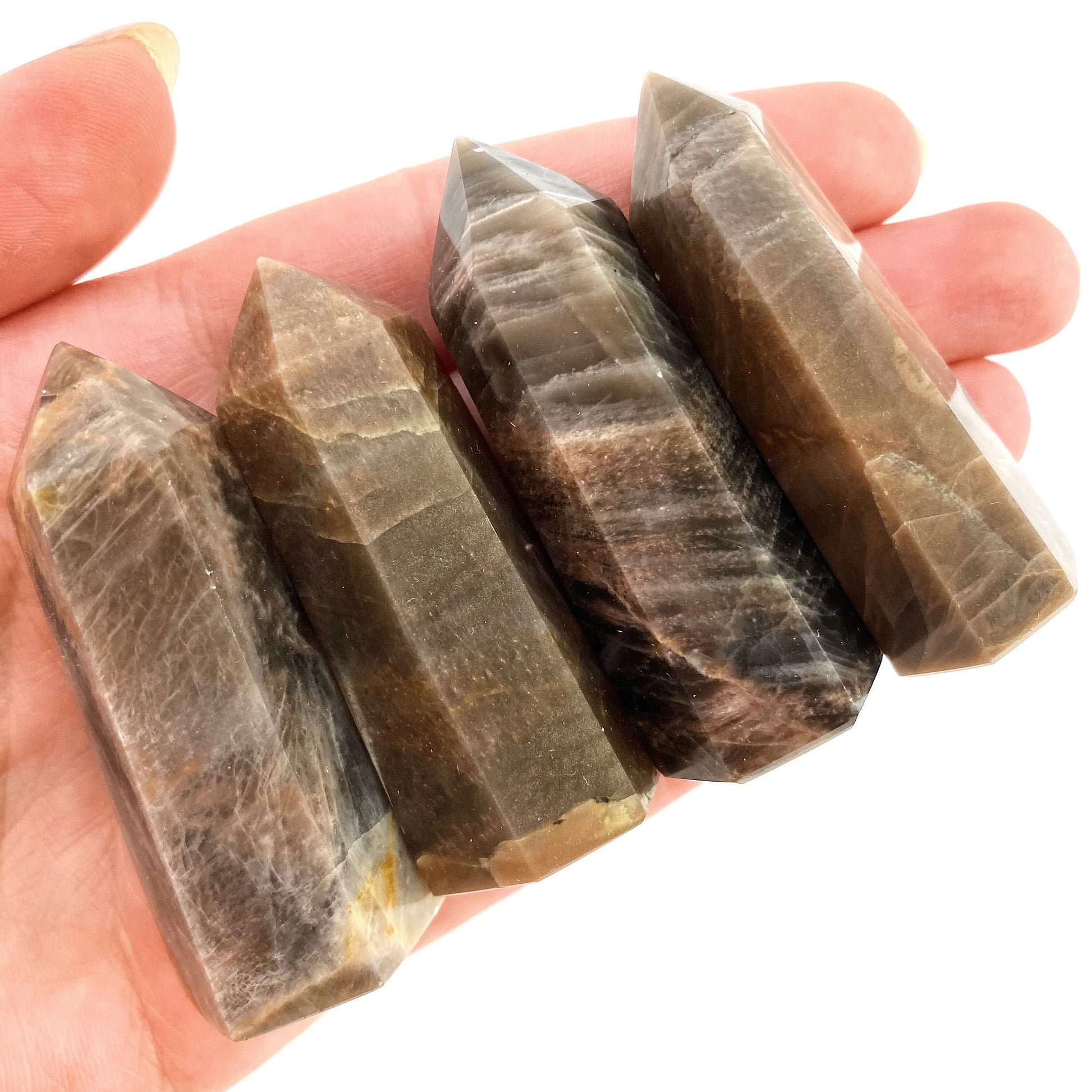 Grey Moonstone Point, grey moonstone tower, crystal point, grey moonstone crystal, grey moonstone