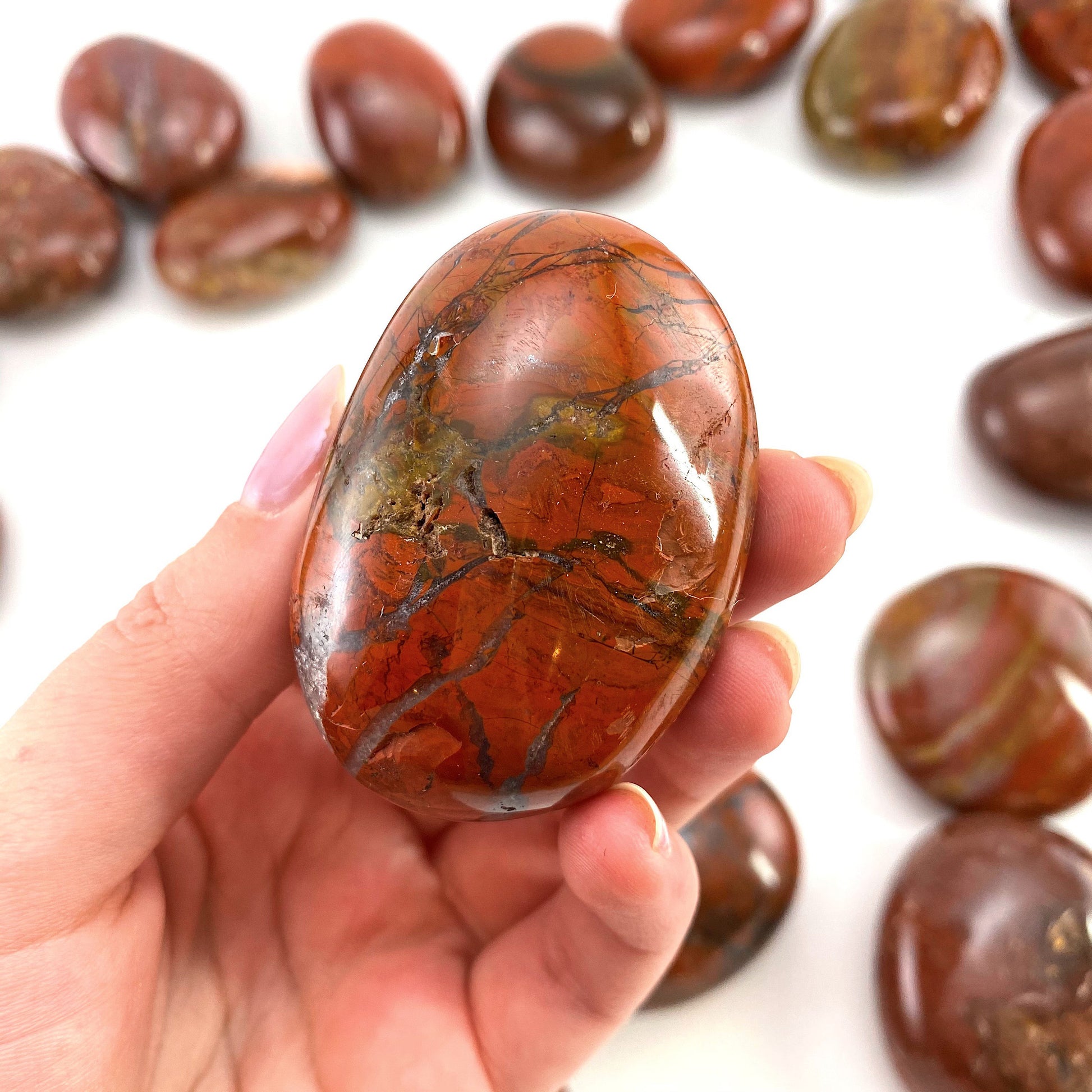 Red Jasper Palm stone, red jasper, pocket stone, palm stone, polished red jasper
