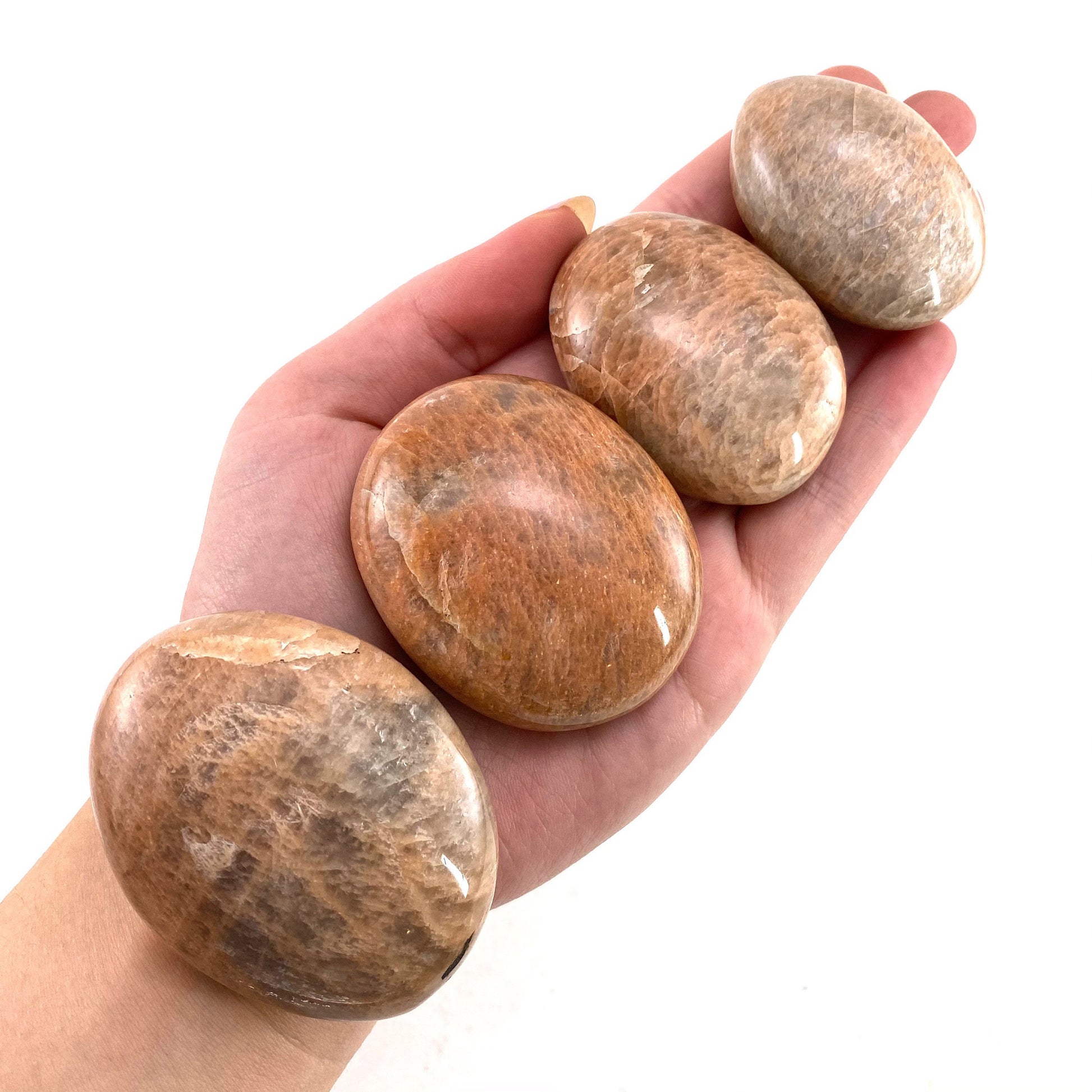 Peach Moonstone Palm stone, peach moonstone palmstone, pocket stone, worry stone, peach moonstone