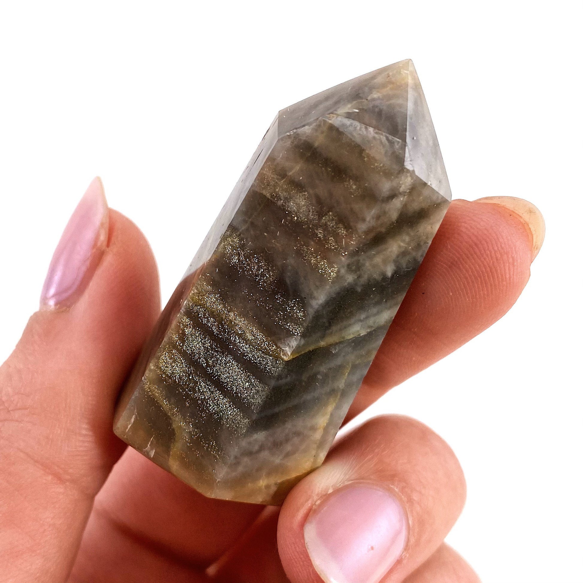 Grey Moonstone Point, grey moonstone tower, crystal point, grey moonstone crystal, grey moonstone