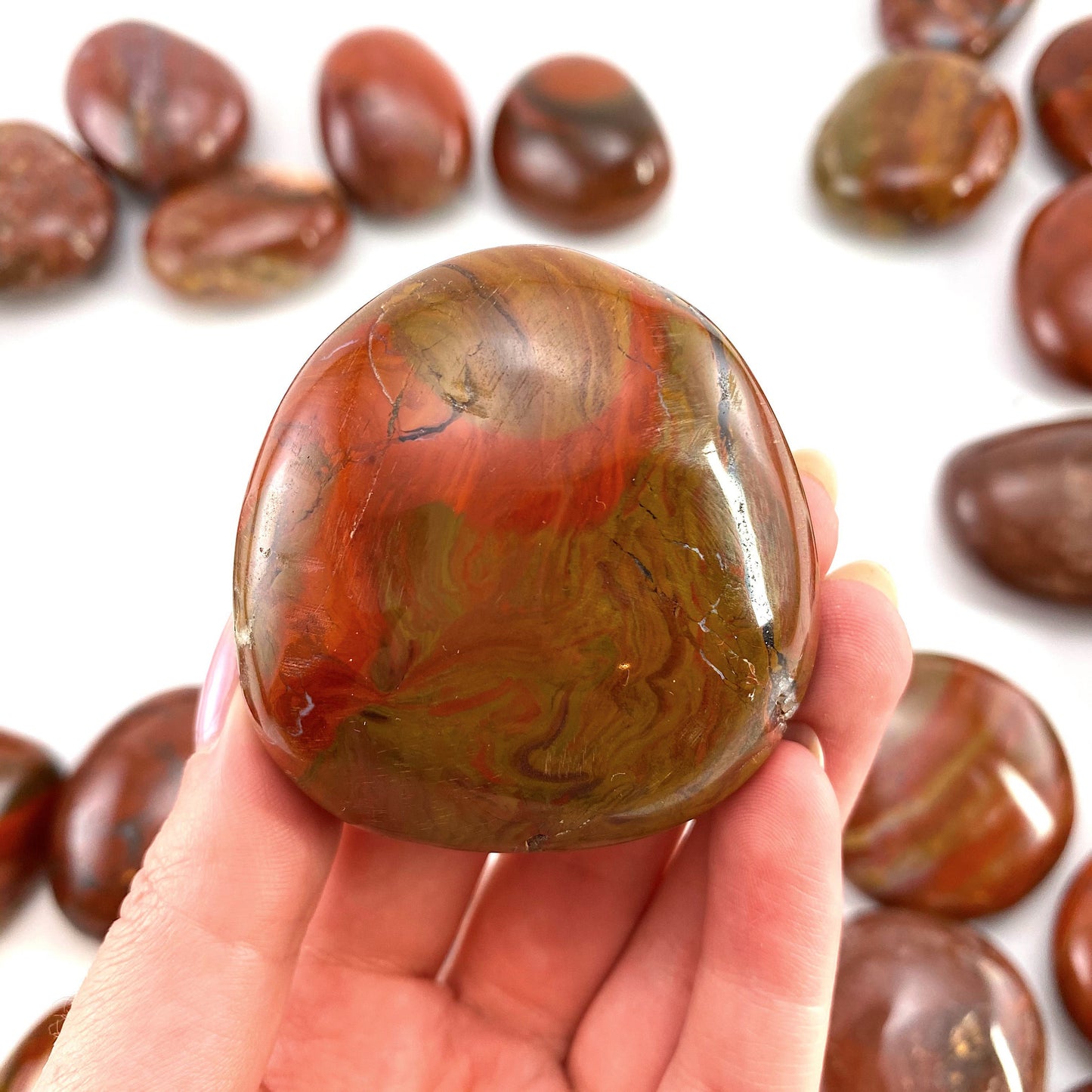 Red Jasper Palm stone, red jasper, pocket stone, palm stone, polished red jasper
