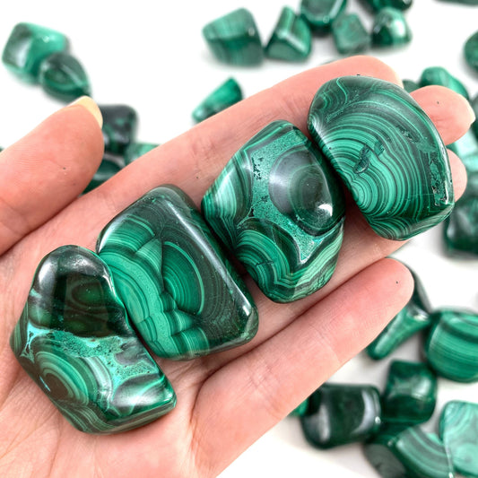 Tumbled Malachite, malachite, polished malachite, malachite tumble, tumbled stones, tumbled crystals
