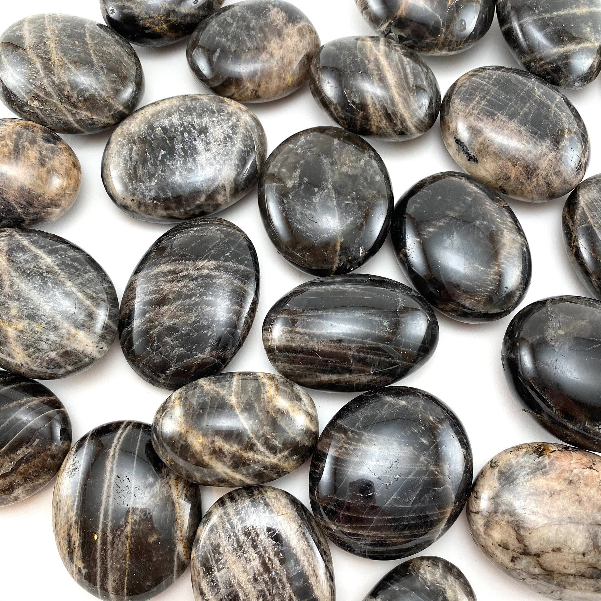 Grey Moonstone Palm stone, grey moonstone palmstone, pocket stone, worry stone, grey moonstone