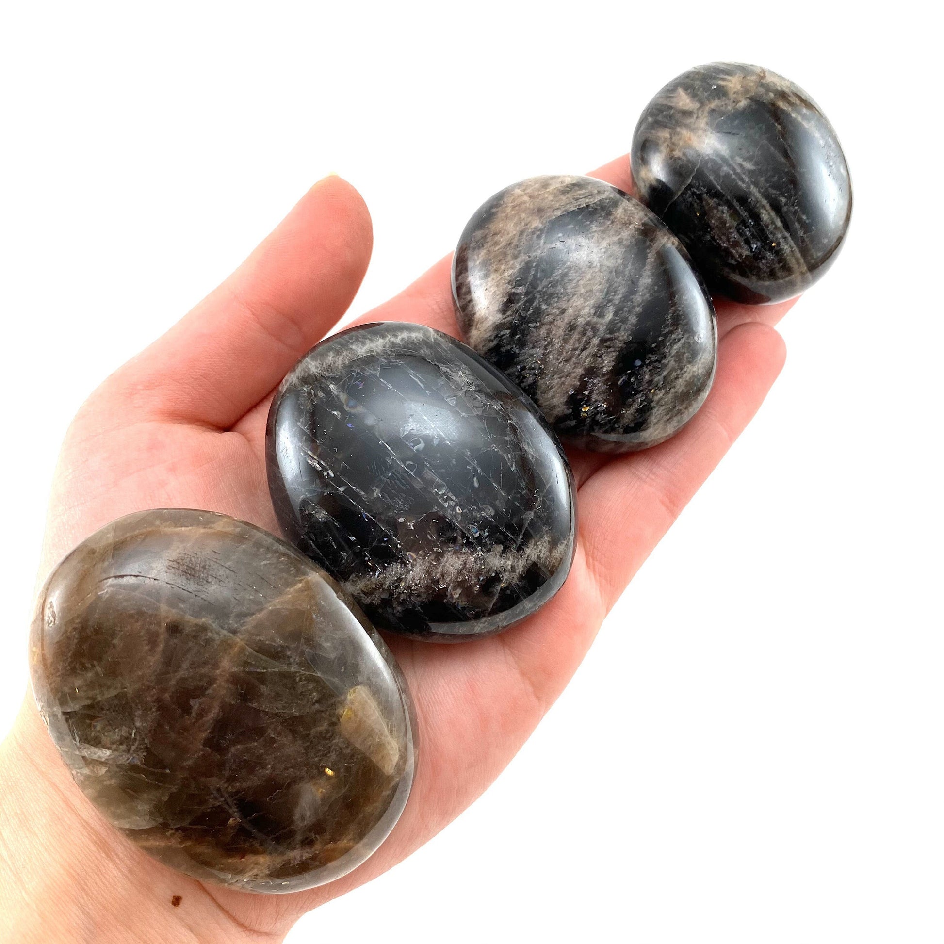 Grey Moonstone Palm stone, grey moonstone palmstone, pocket stone, worry stone, grey moonstone