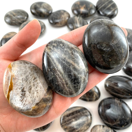 Grey Moonstone Palm stone, grey moonstone palmstone, pocket stone, worry stone, grey moonstone