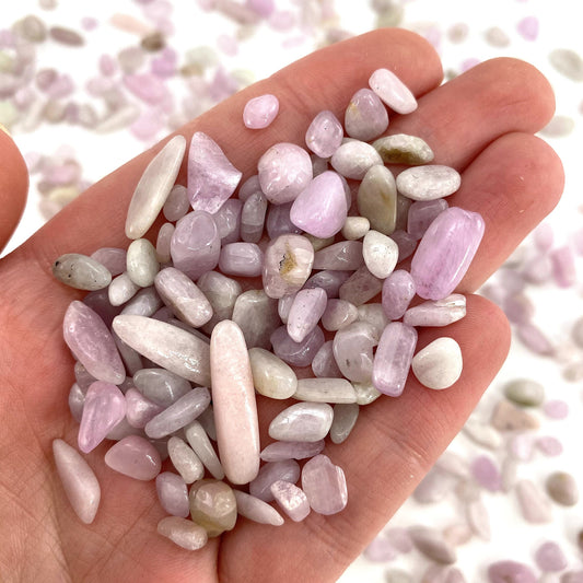 20g of Pink Kunzite, mini tumbled stones, tumbled crystal, tumbled kunzite, pink kunzite