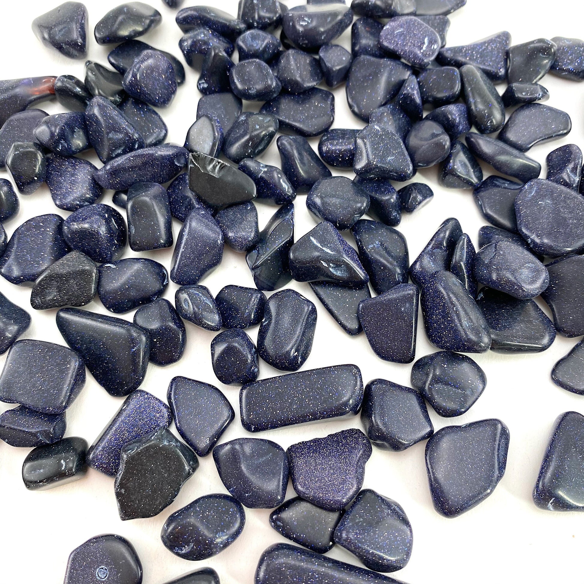 20g of Blue Goldstone , mini tumbled stones, tumbled crystal, tumbled goldstone, blue goldstone