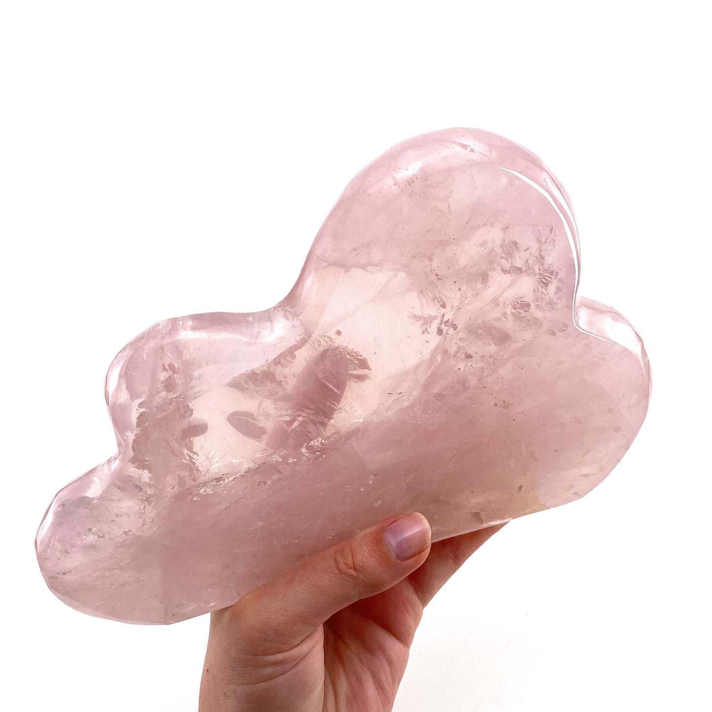 Rose Quartz Cloud, polished rose quartz, rose quartz cloud carving, natural rose quartz, crystal cloud