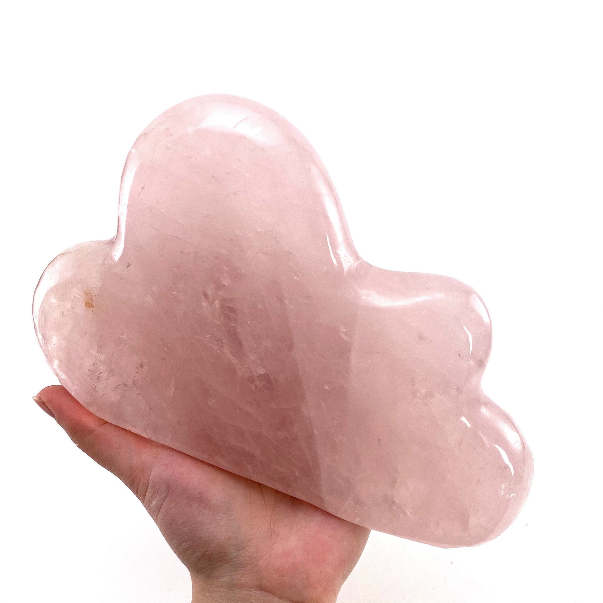Rose Quartz Cloud, polished rose quartz, rose quartz cloud carving, natural rose quartz, crystal cloud