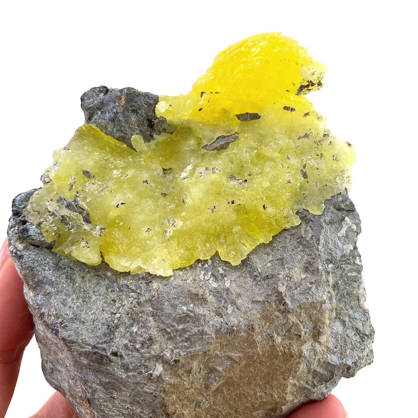 High Grade Yellow Brucite (Pakistan), yellow brucite specimen, raw brucite, yellow brucite crystal