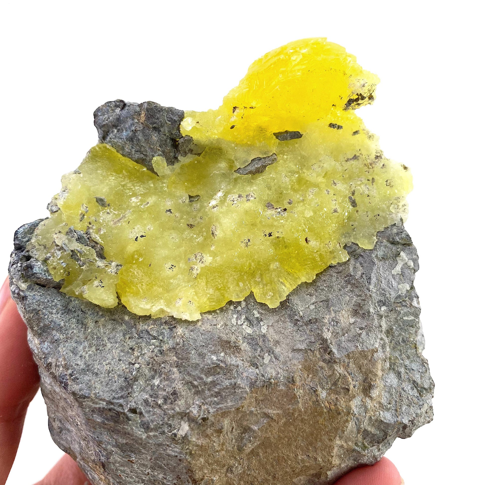 High Grade Yellow Brucite (Pakistan), yellow brucite specimen, raw brucite, yellow brucite crystal