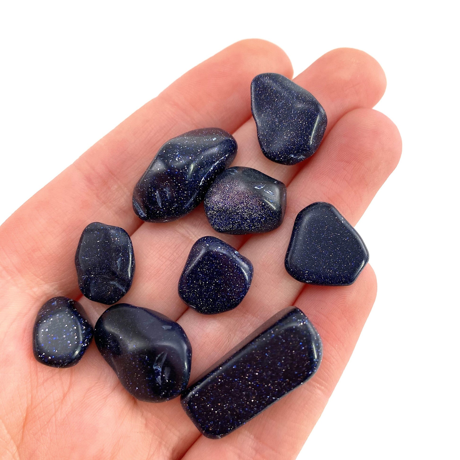 20g of Blue Goldstone , mini tumbled stones, tumbled crystal, tumbled goldstone, blue goldstone