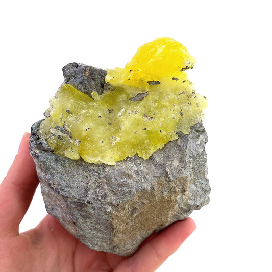 High Grade Yellow Brucite (Pakistan), yellow brucite specimen, raw brucite, yellow brucite crystal
