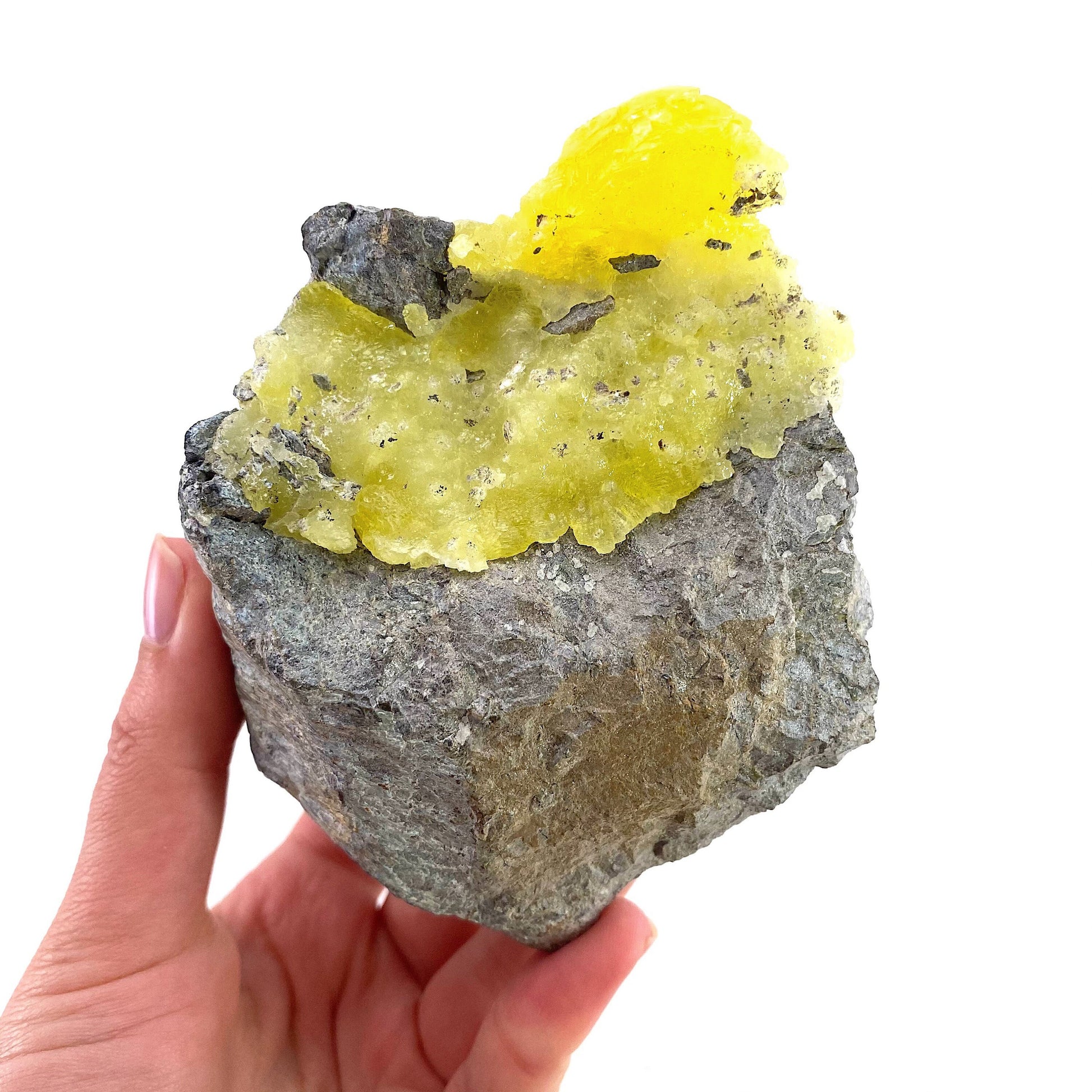 High Grade Yellow Brucite (Pakistan), yellow brucite specimen, raw brucite, yellow brucite crystal