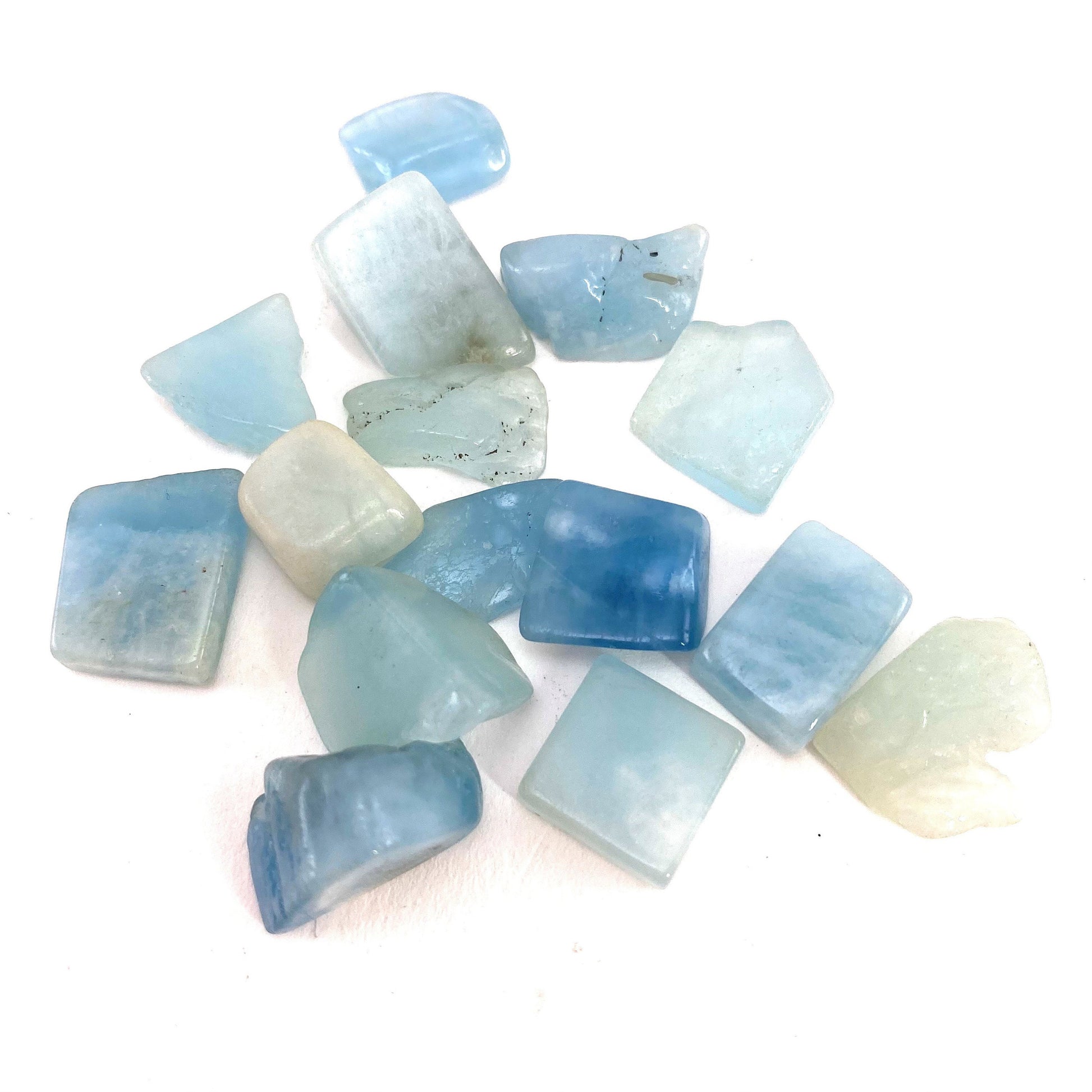 20g of Aquamarine, mini tumbled stones, tumbled crystal, tumbled Aquamarine, blue aquamarine