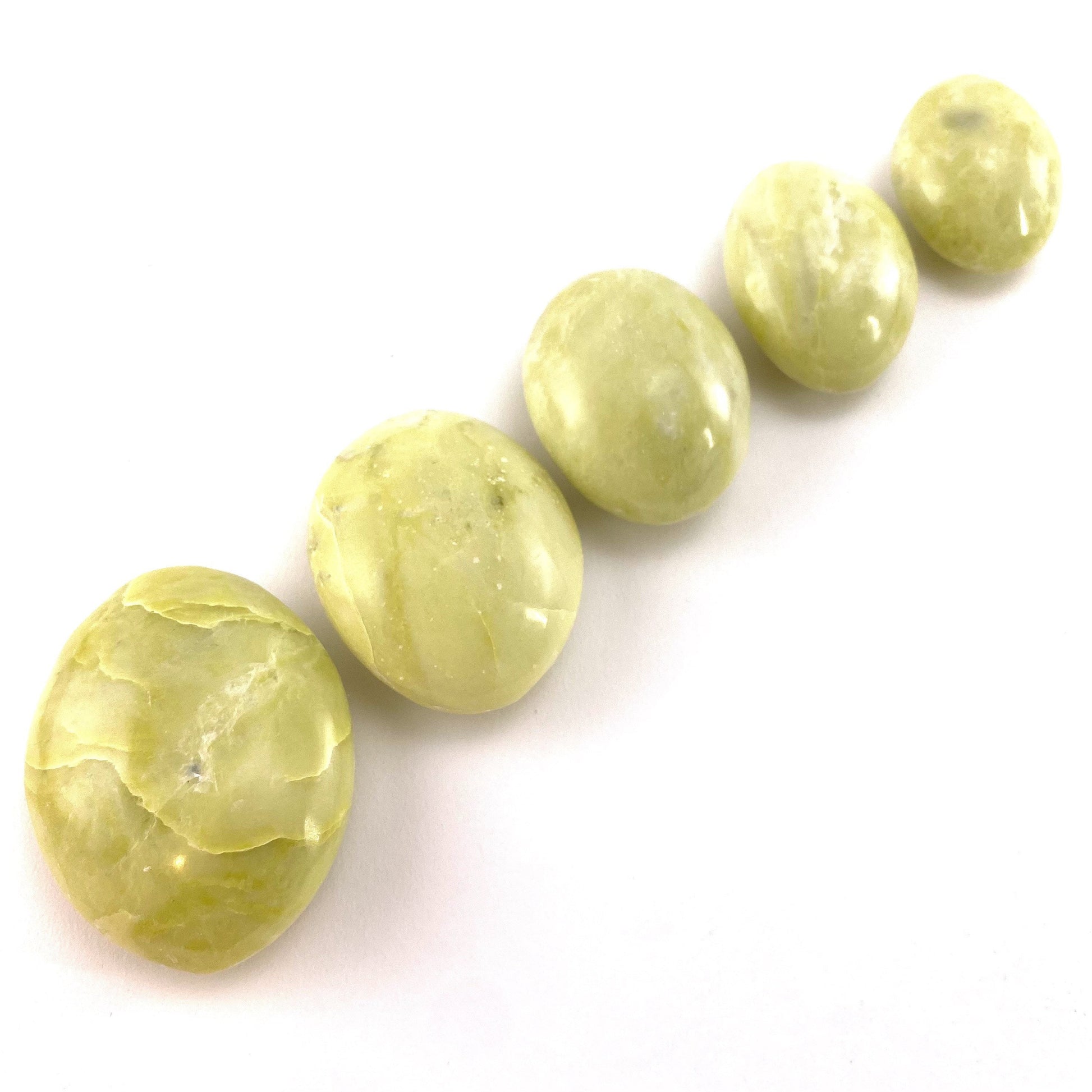 Serpentine Palm stone, yellow serpentine palmstone, pocket stone, worry stone, serpentine