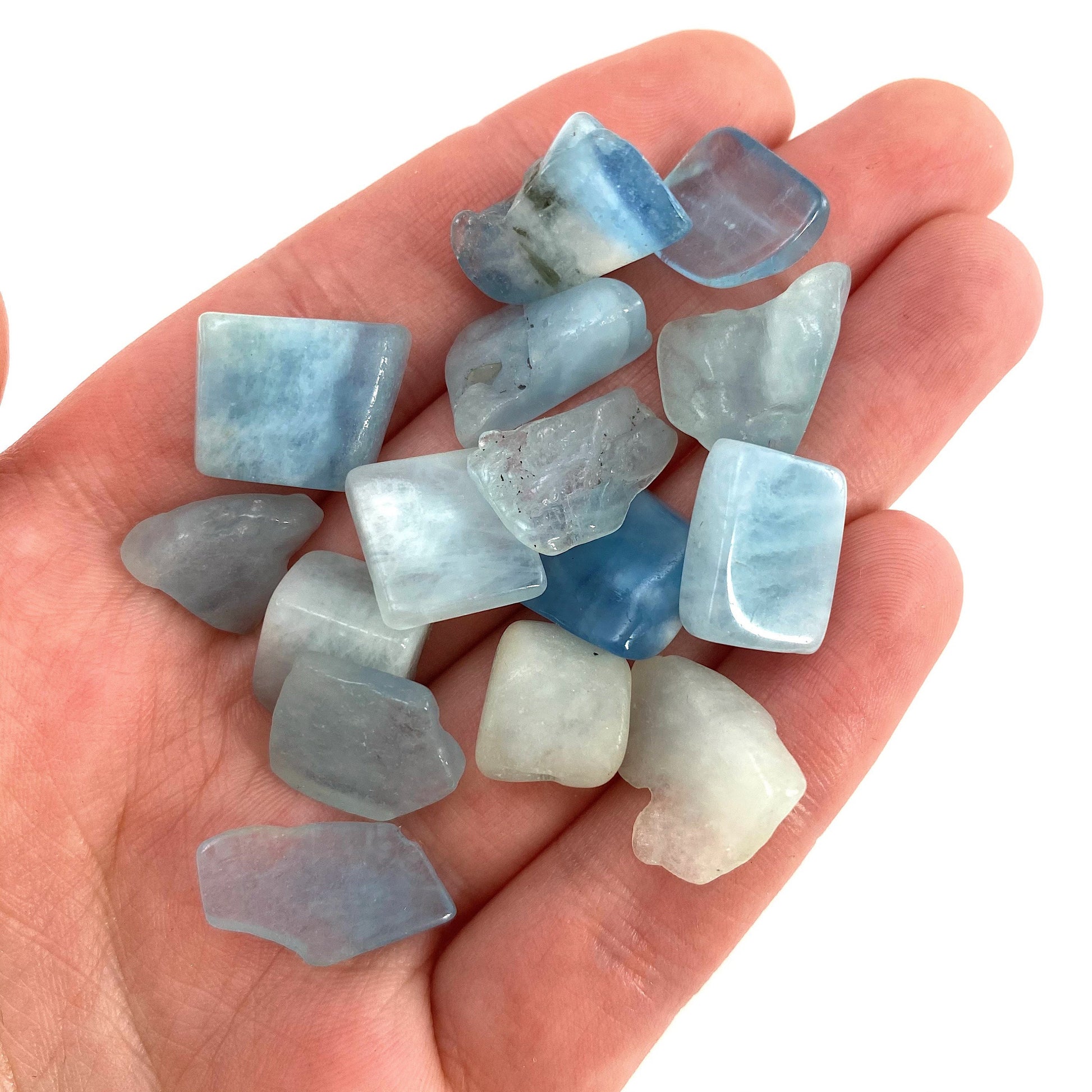 20g of Aquamarine, mini tumbled stones, tumbled crystal, tumbled Aquamarine, blue aquamarine