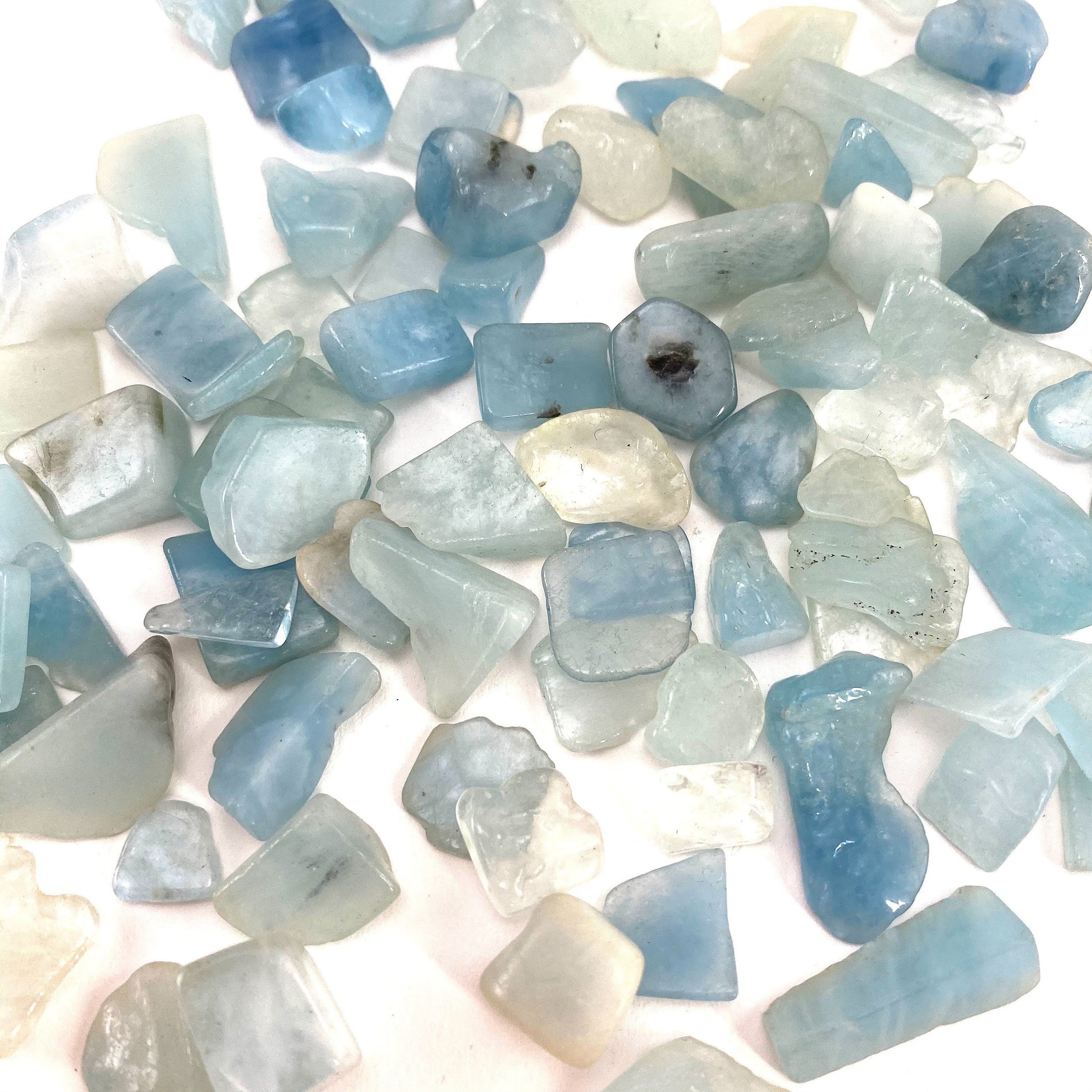 20g of Aquamarine, mini tumbled stones, tumbled crystal, tumbled Aquamarine, blue aquamarine