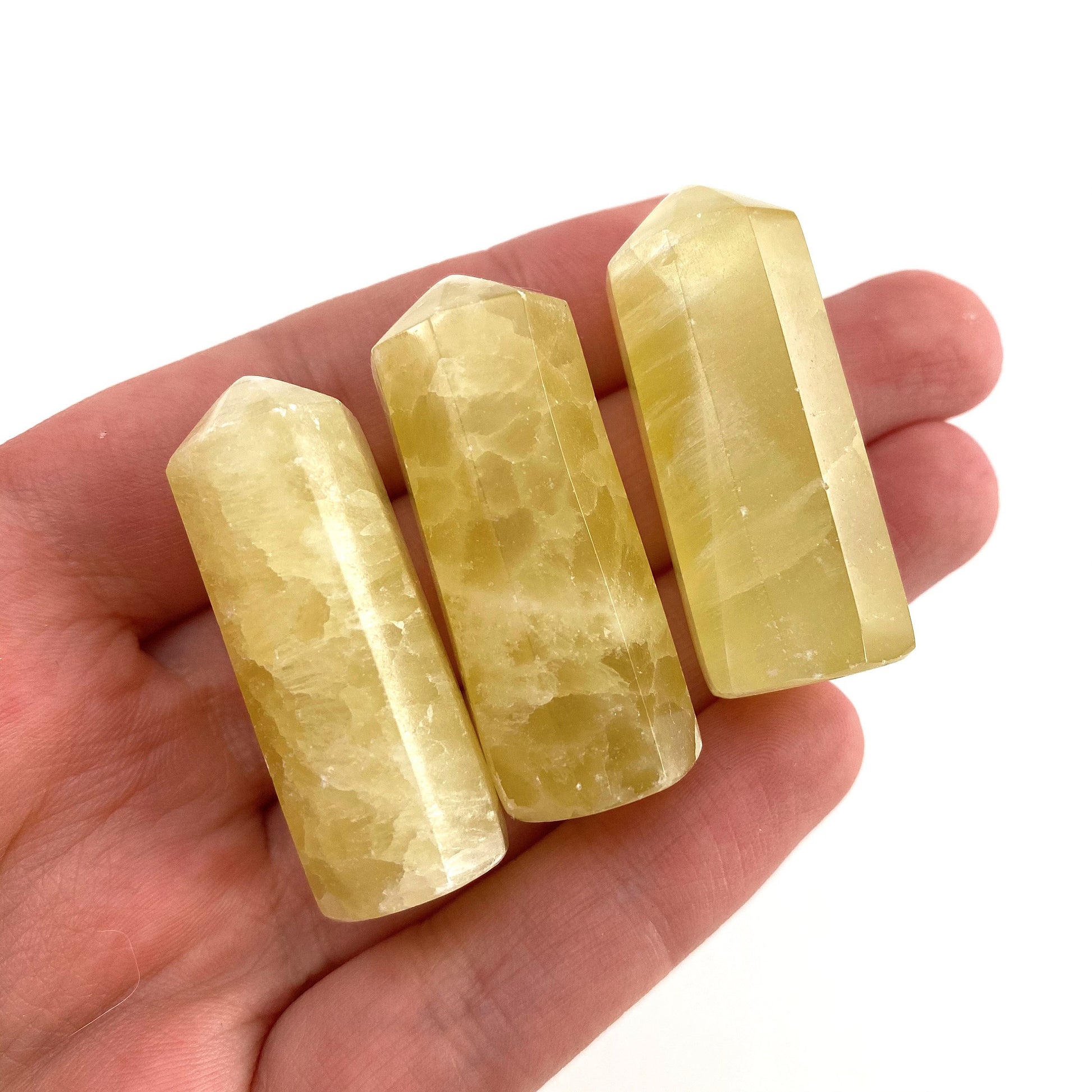 Lemon Calcite Point, yellow calcite tower, crystal point, lemon calcite crystal