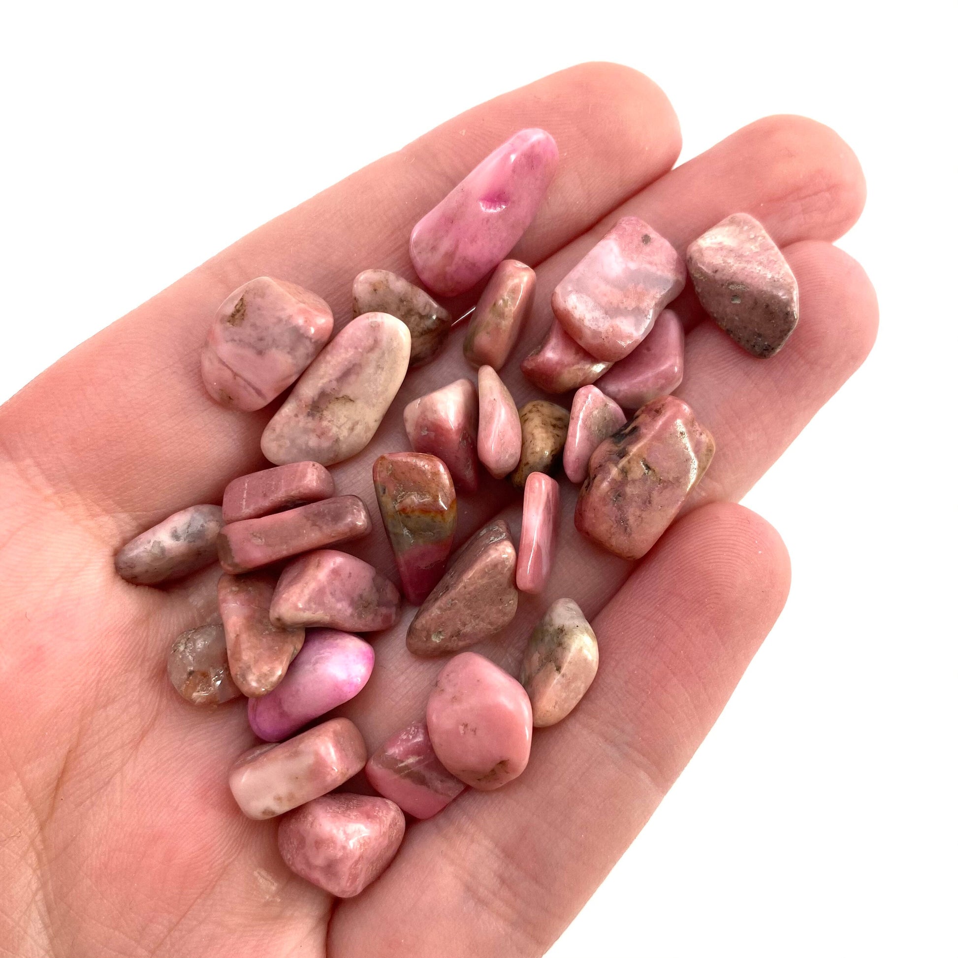 20g of Pink Rhodonite, mini tumbled stones, tumbled crystal, tumbled rhodonite, polished rhodonite