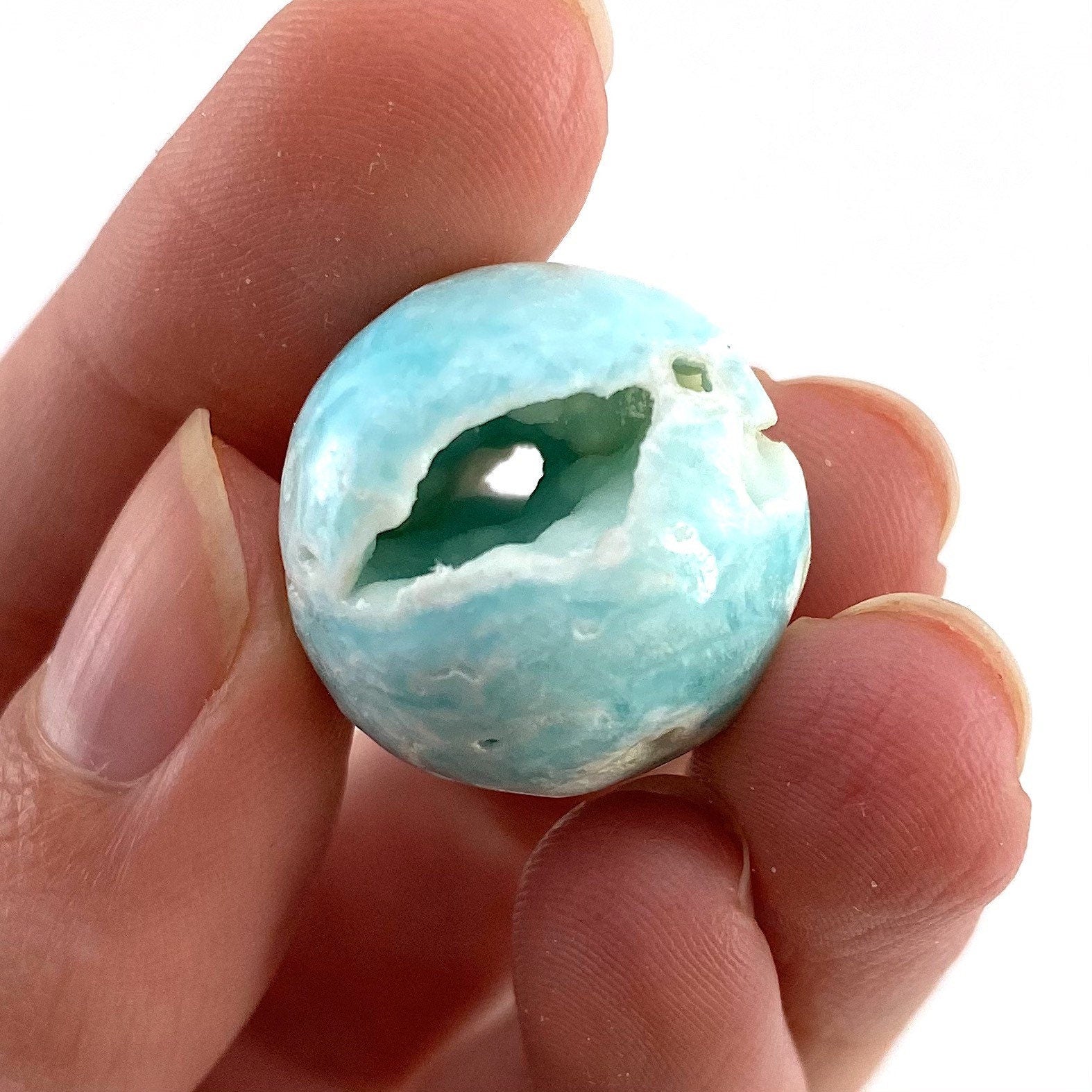 Blue Aragonite Sphere, crystal ball, blue aragonite sphere, aragonite crystal, crystal sphere