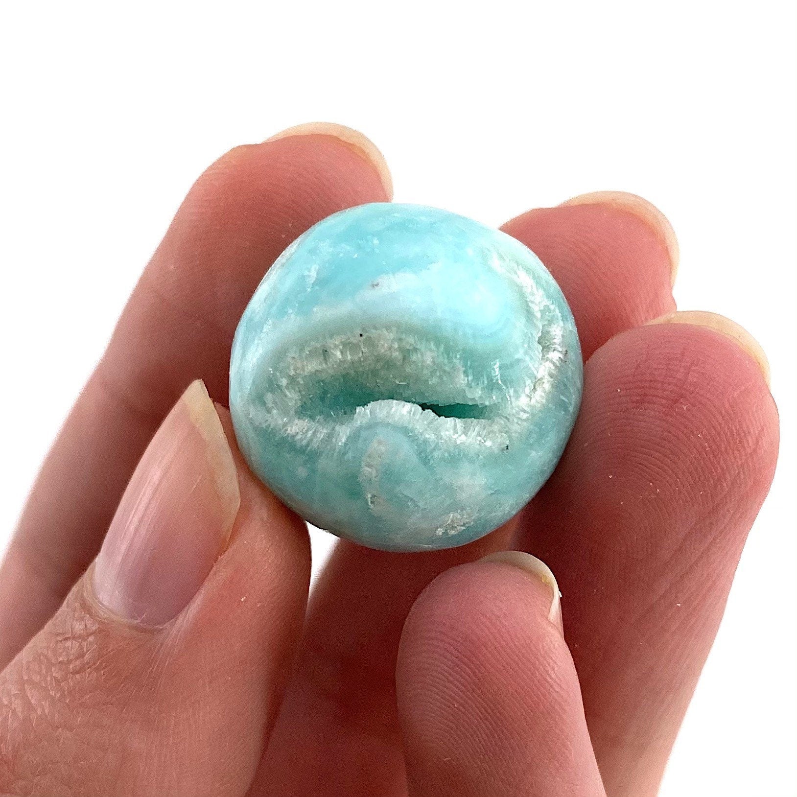 Blue Aragonite Sphere, crystal ball, blue aragonite sphere, aragonite crystal, crystal sphere