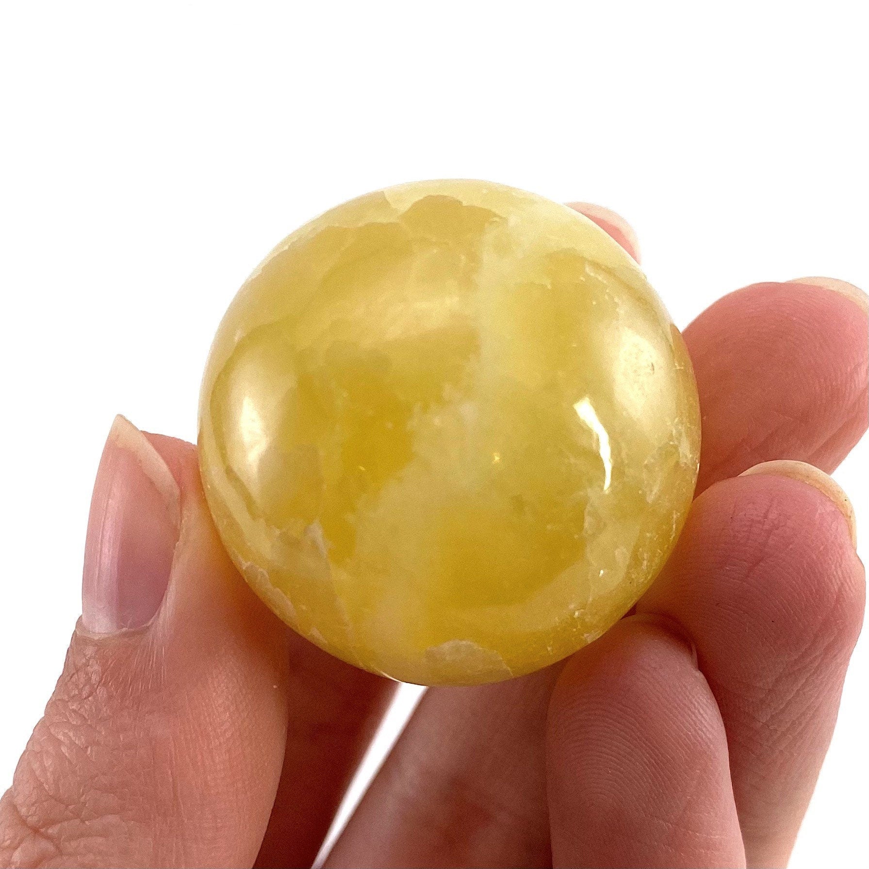 Lemon Calcite Sphere, crystal ball, yellow calcite sphere, yellow calcite crystal, crystal sphere