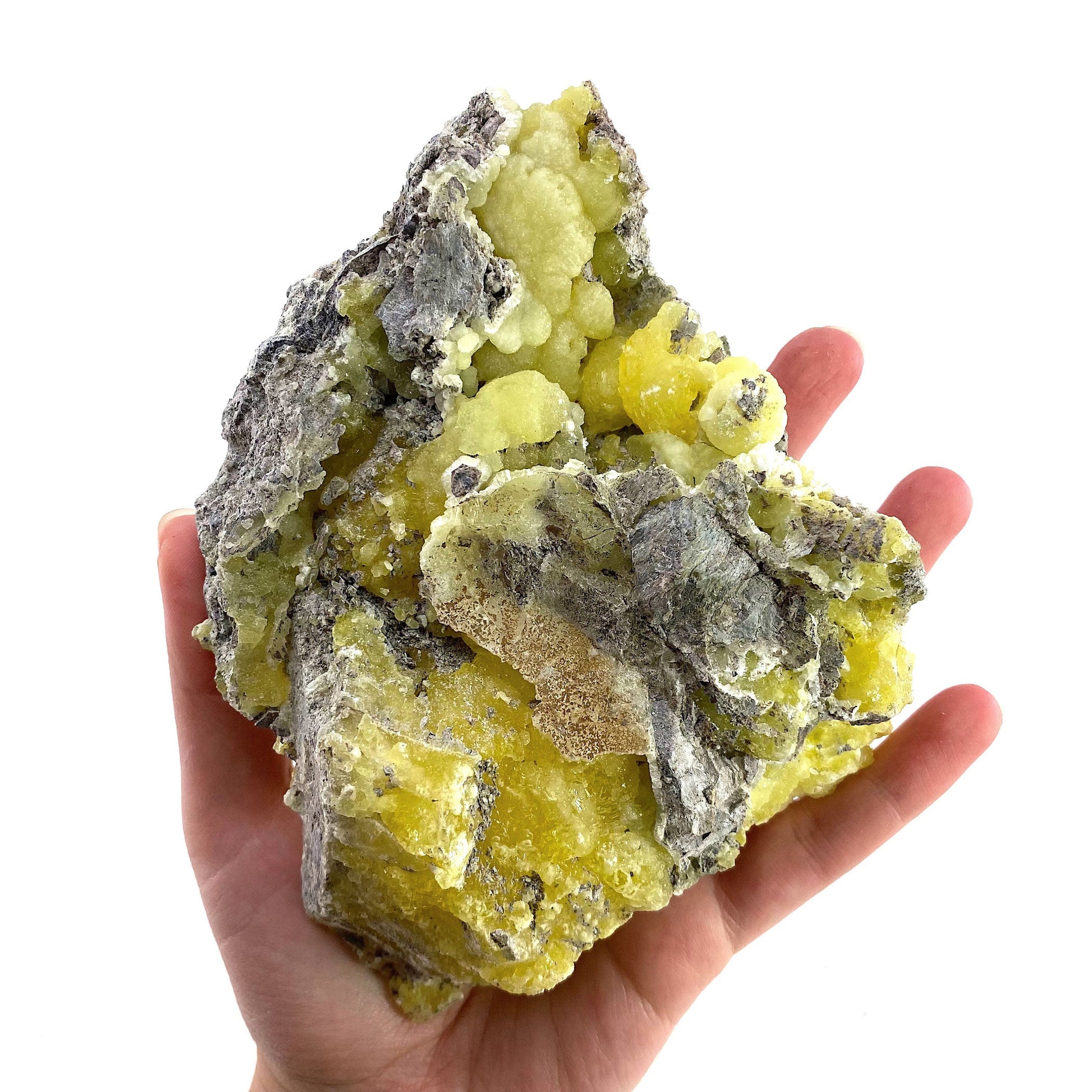 High Grade Yellow Brucite (Pakistan), yellow brucite specimen, raw brucite, yellow brucite crystal