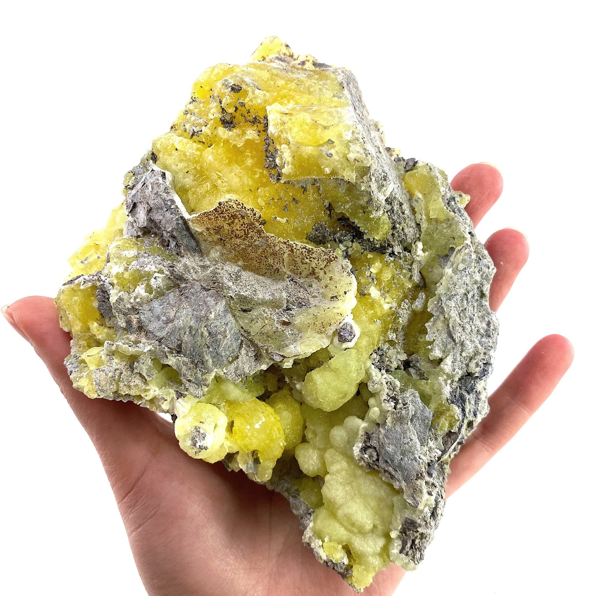 High Grade Yellow Brucite (Pakistan), yellow brucite specimen, raw brucite, yellow brucite crystal