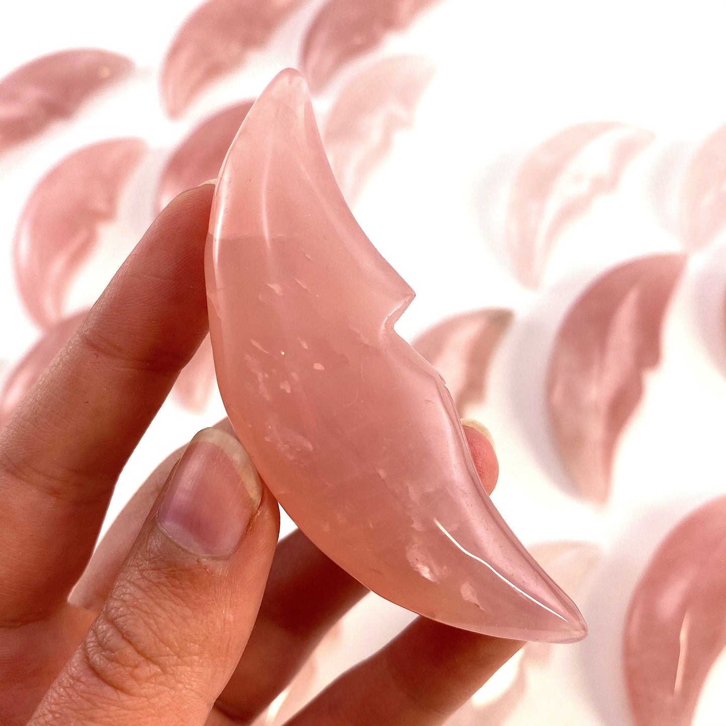 Rose Quartz Moon, rose quartz, crystal moon, rose quartz moon, rose quartz crystal