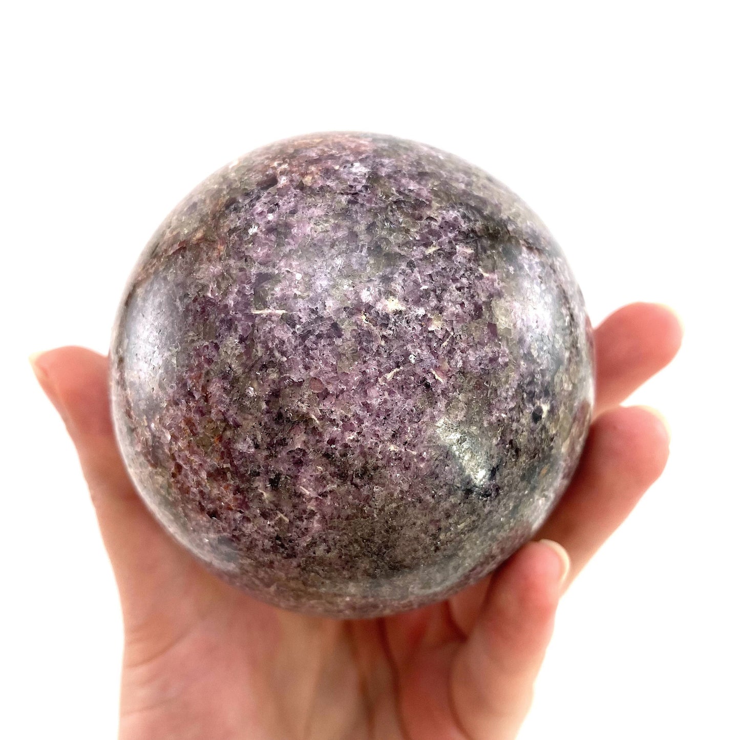 Lepidolite Sphere, crystal ball, lepidolite crystal ball, lepidolite