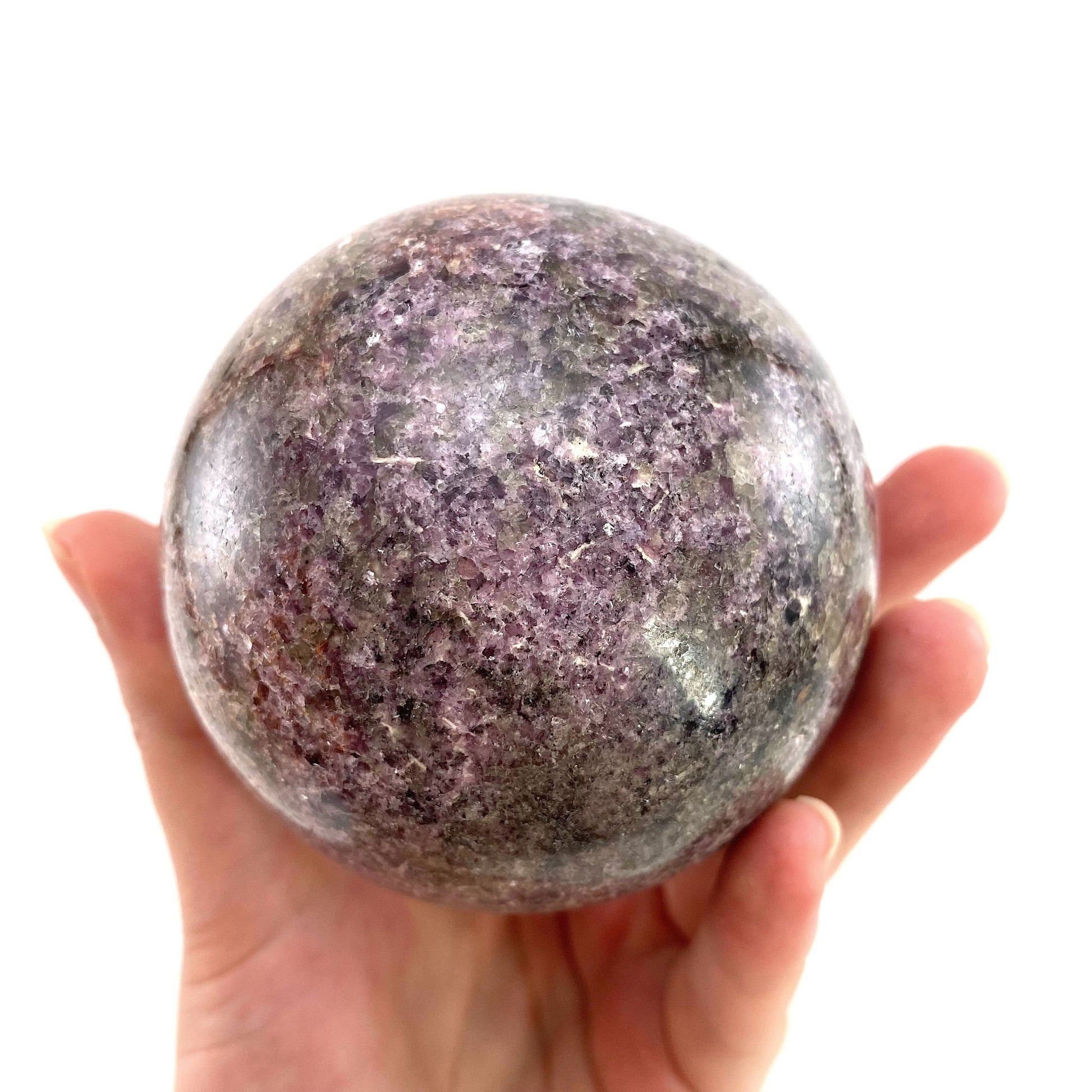 Lepidolite Sphere, crystal ball, lepidolite crystal ball, lepidolite