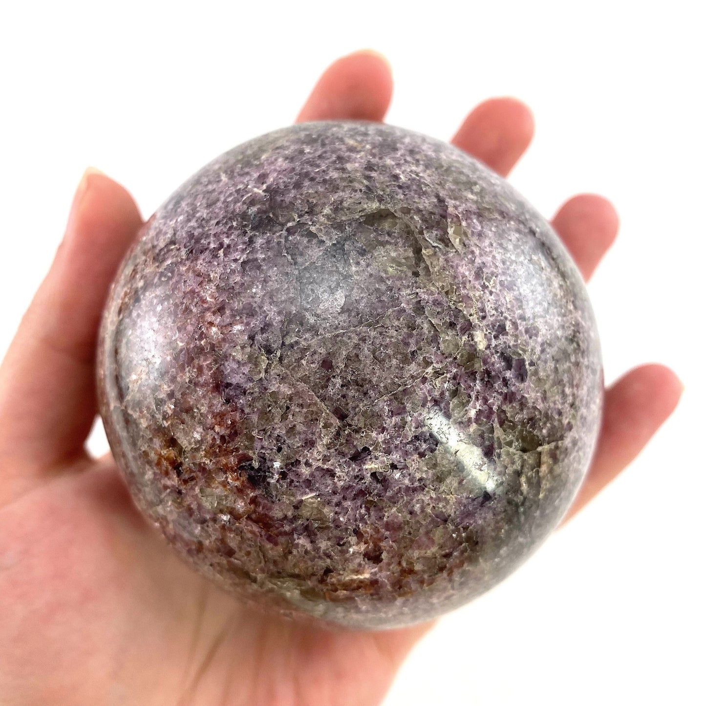 Lepidolite Sphere, crystal ball, lepidolite crystal ball, lepidolite