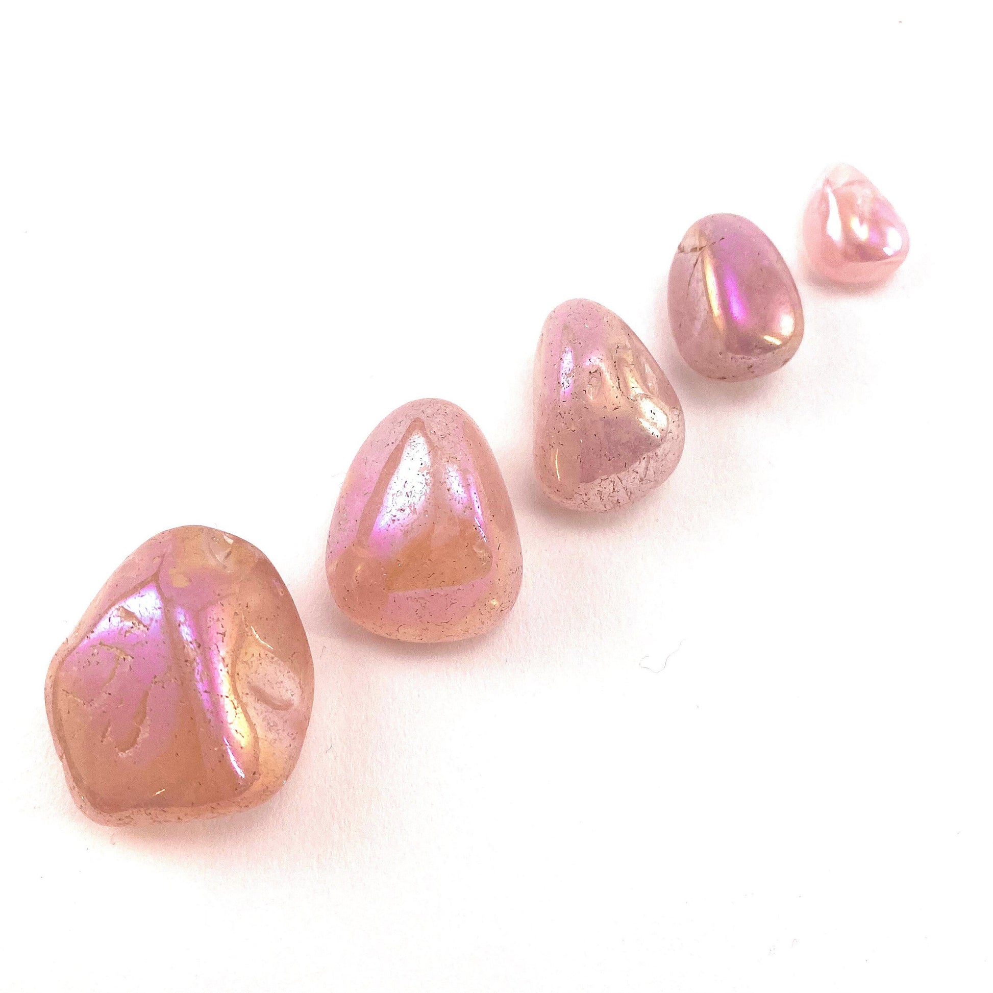 ONE tumbled angel aura rose quartz, aura rose quartz, polished angel aura rose quartz, angel aura quartz tumble, rainbow aura crystal
