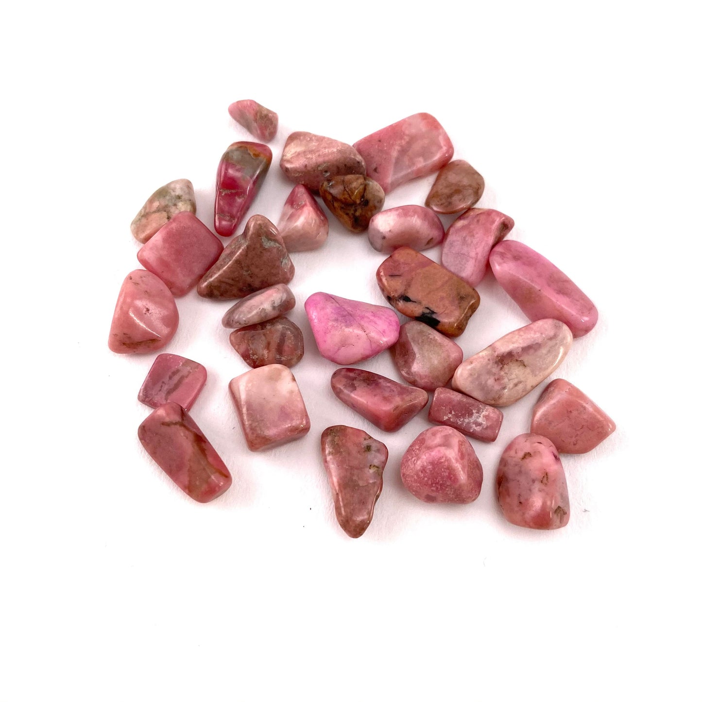 20g of Pink Rhodonite, mini tumbled stones, tumbled crystal, tumbled rhodonite, polished rhodonite