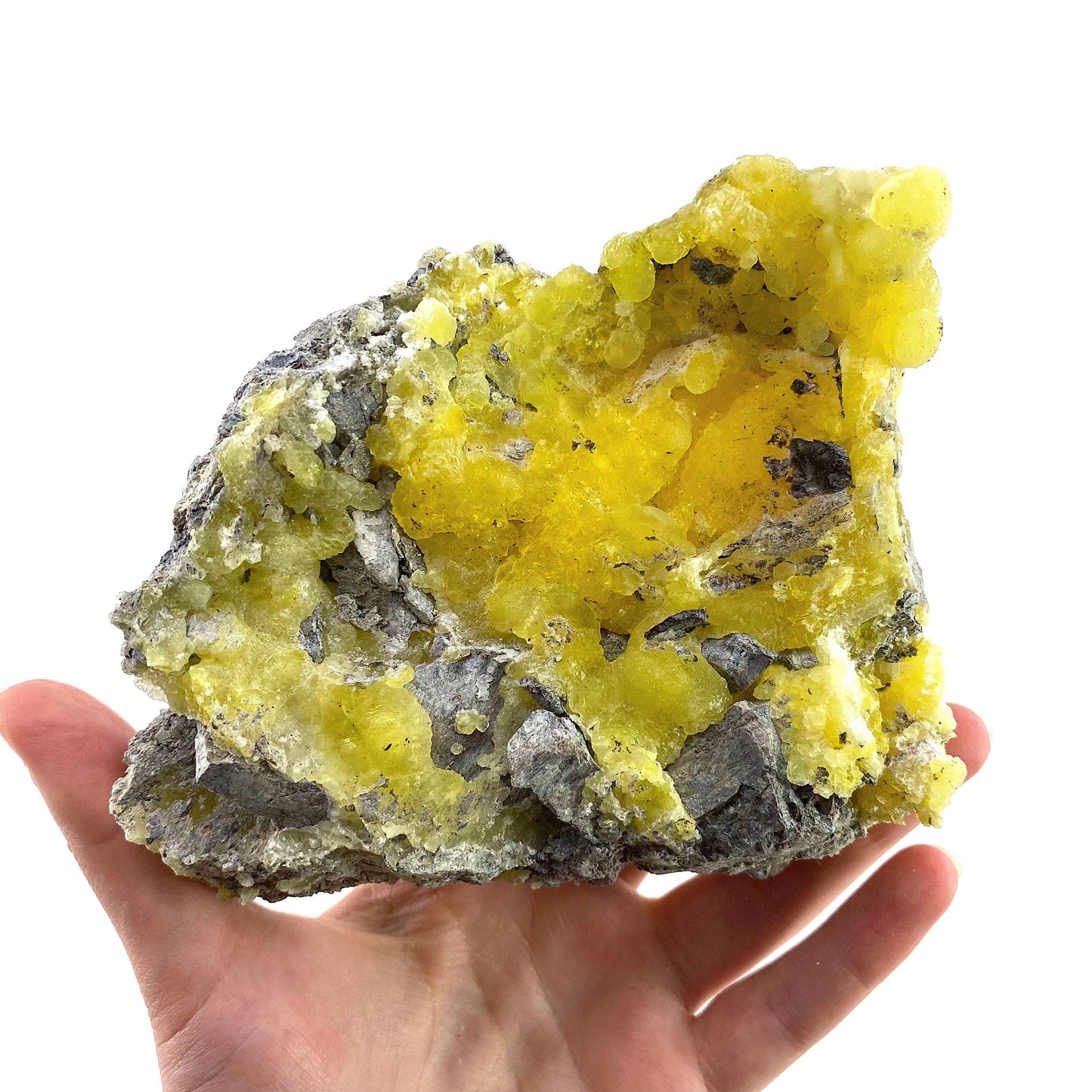 High Grade Yellow Brucite (Pakistan), yellow brucite specimen, raw brucite, yellow brucite crystal