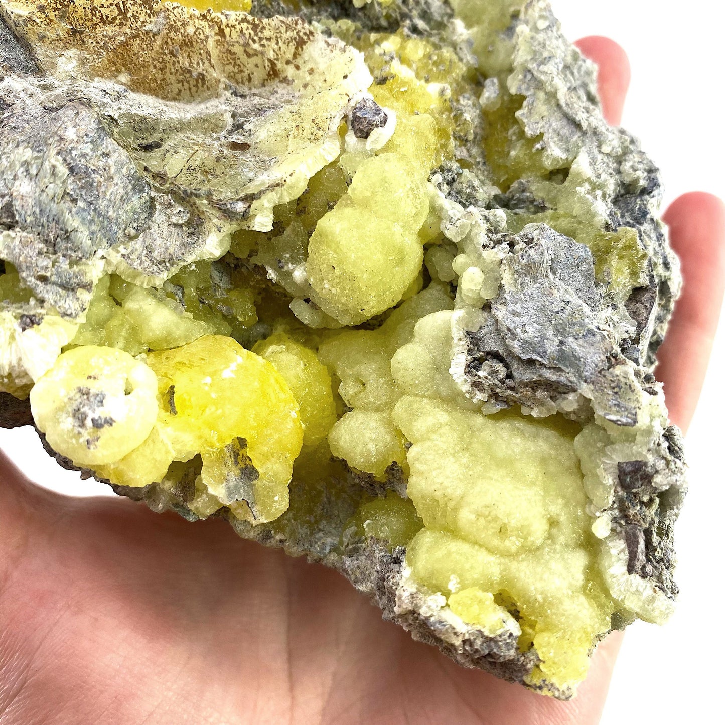 High Grade Yellow Brucite (Pakistan), yellow brucite specimen, raw brucite, yellow brucite crystal