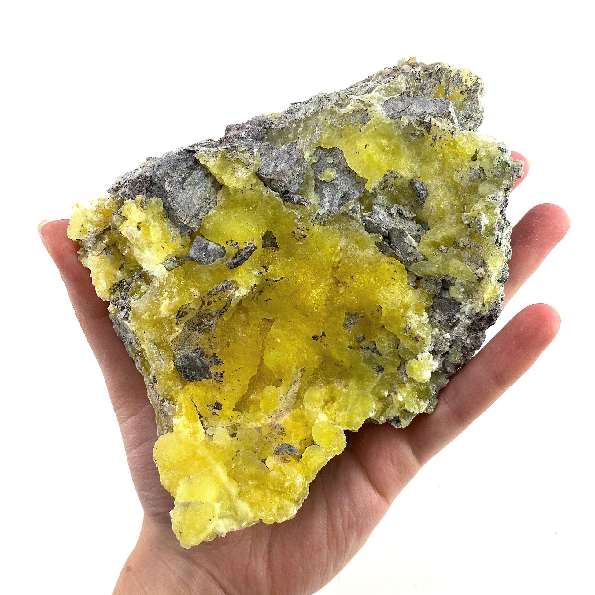 High Grade Yellow Brucite (Pakistan), yellow brucite specimen, raw brucite, yellow brucite crystal