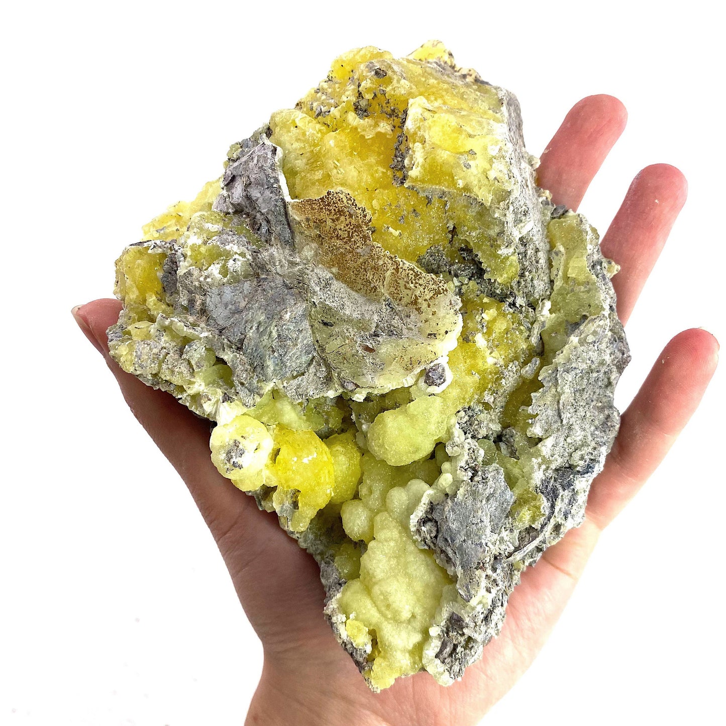 High Grade Yellow Brucite (Pakistan), yellow brucite specimen, raw brucite, yellow brucite crystal