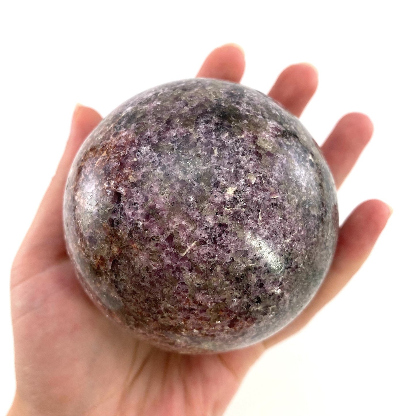 Lepidolite Sphere, crystal ball, lepidolite crystal ball, lepidolite