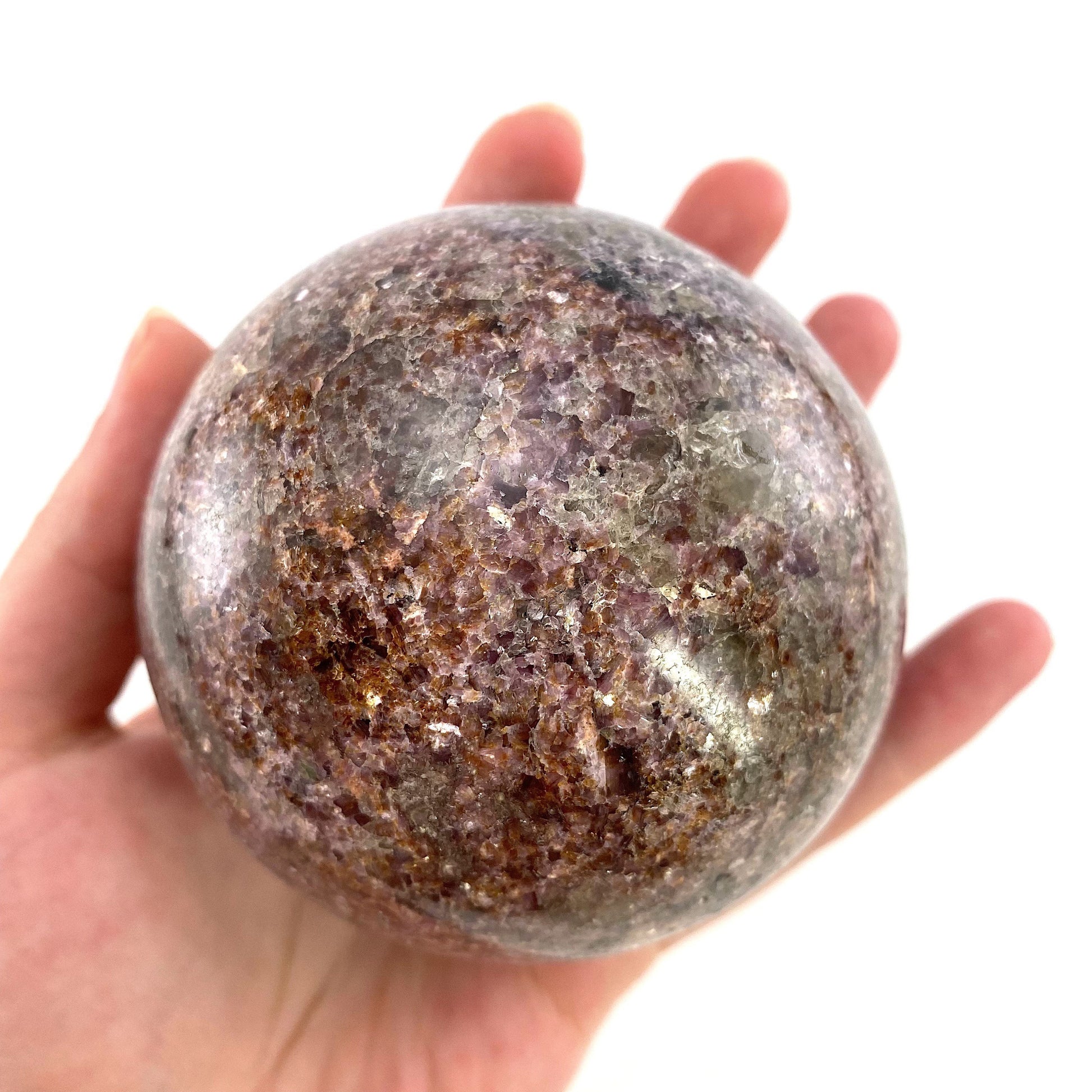 Lepidolite Sphere, crystal ball, lepidolite crystal ball, lepidolite
