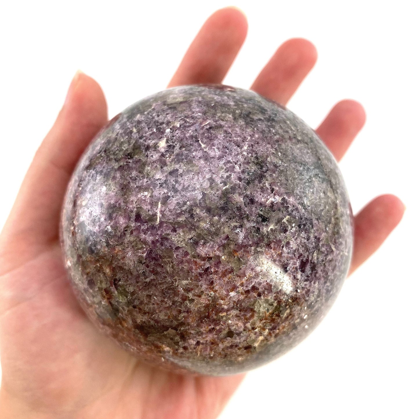 Lepidolite Sphere, crystal ball, lepidolite crystal ball, lepidolite