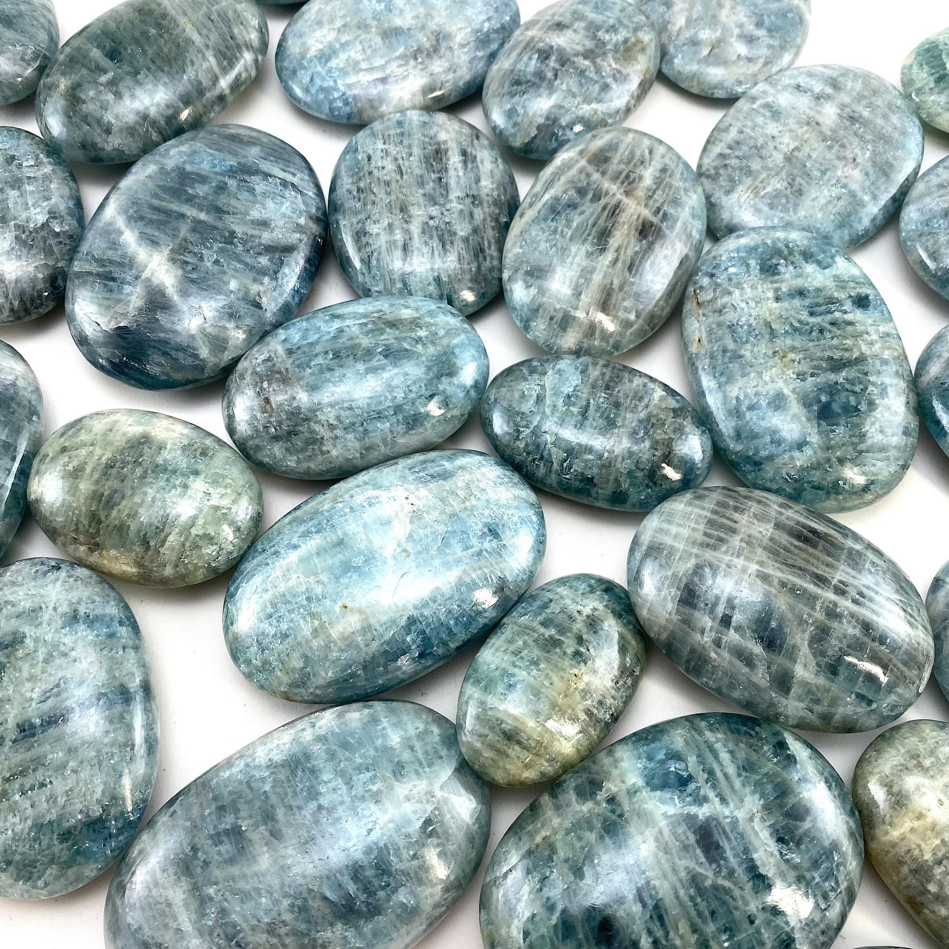 Aquamarine Palm stone, genuine aquamarine palmstone, pocket stone, worry stone, natural aquamarine