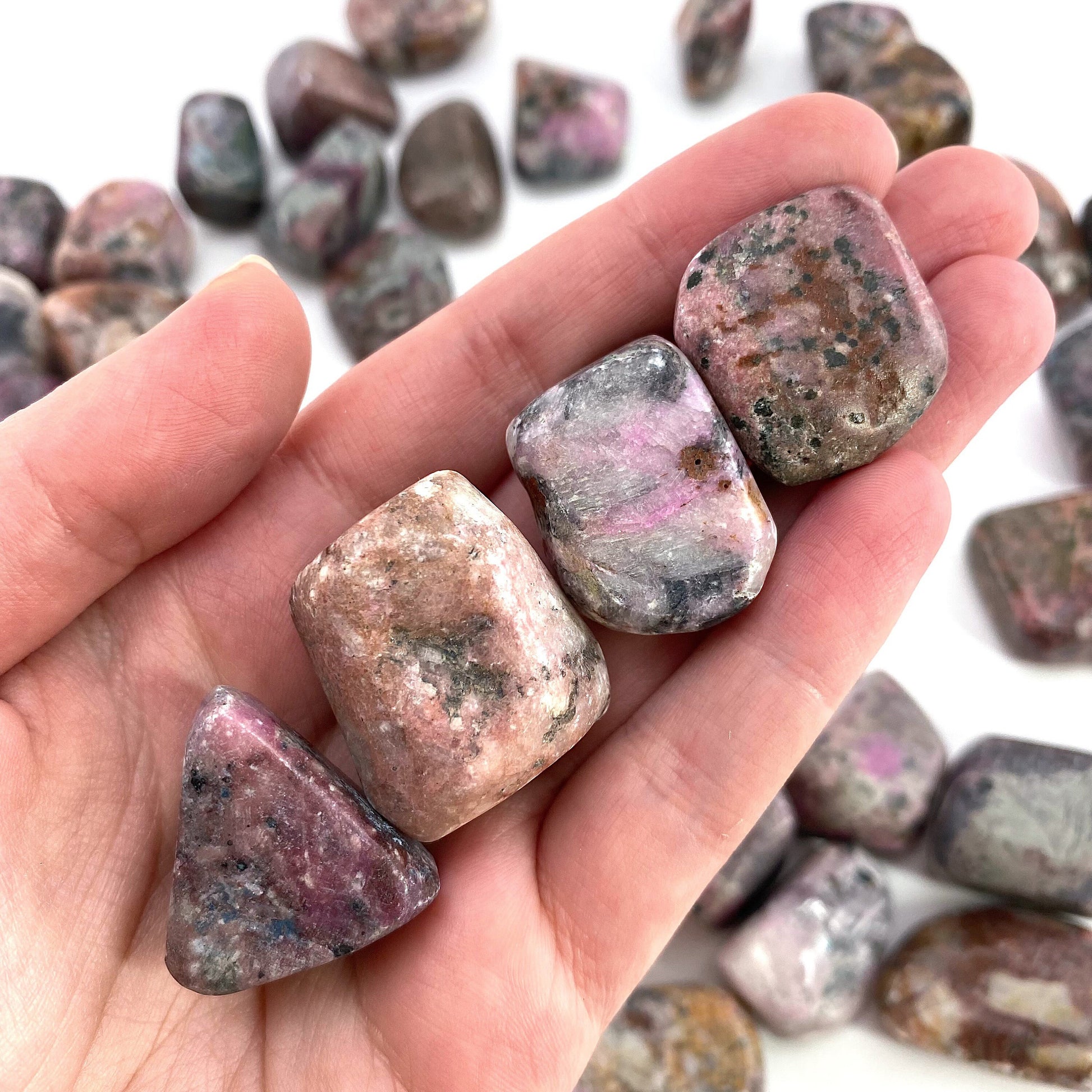Tumbled Cobaltocalcite, tumbled stones, cobalto calcite, tumbled crystals, cobaltoan calcite, salrose, tumbled cobalto calcite